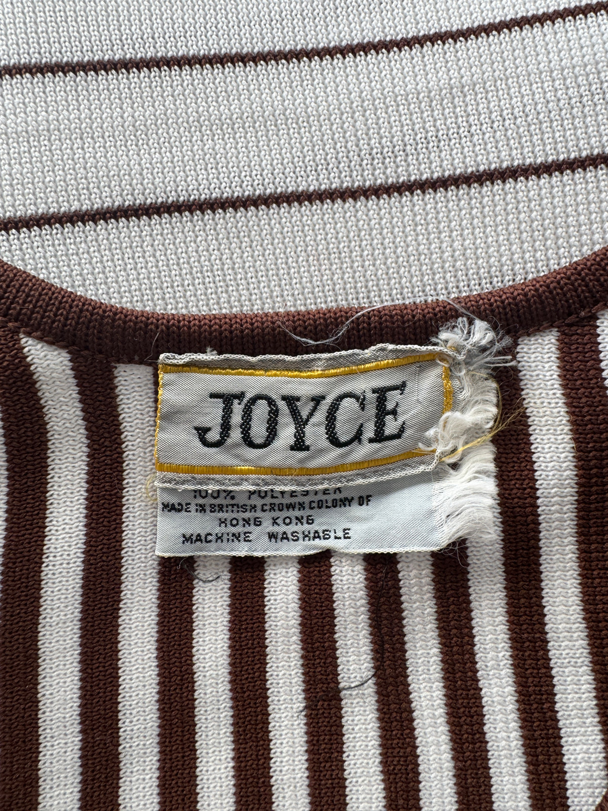 Joyce Vintage 70s Brown Striped Top (S)