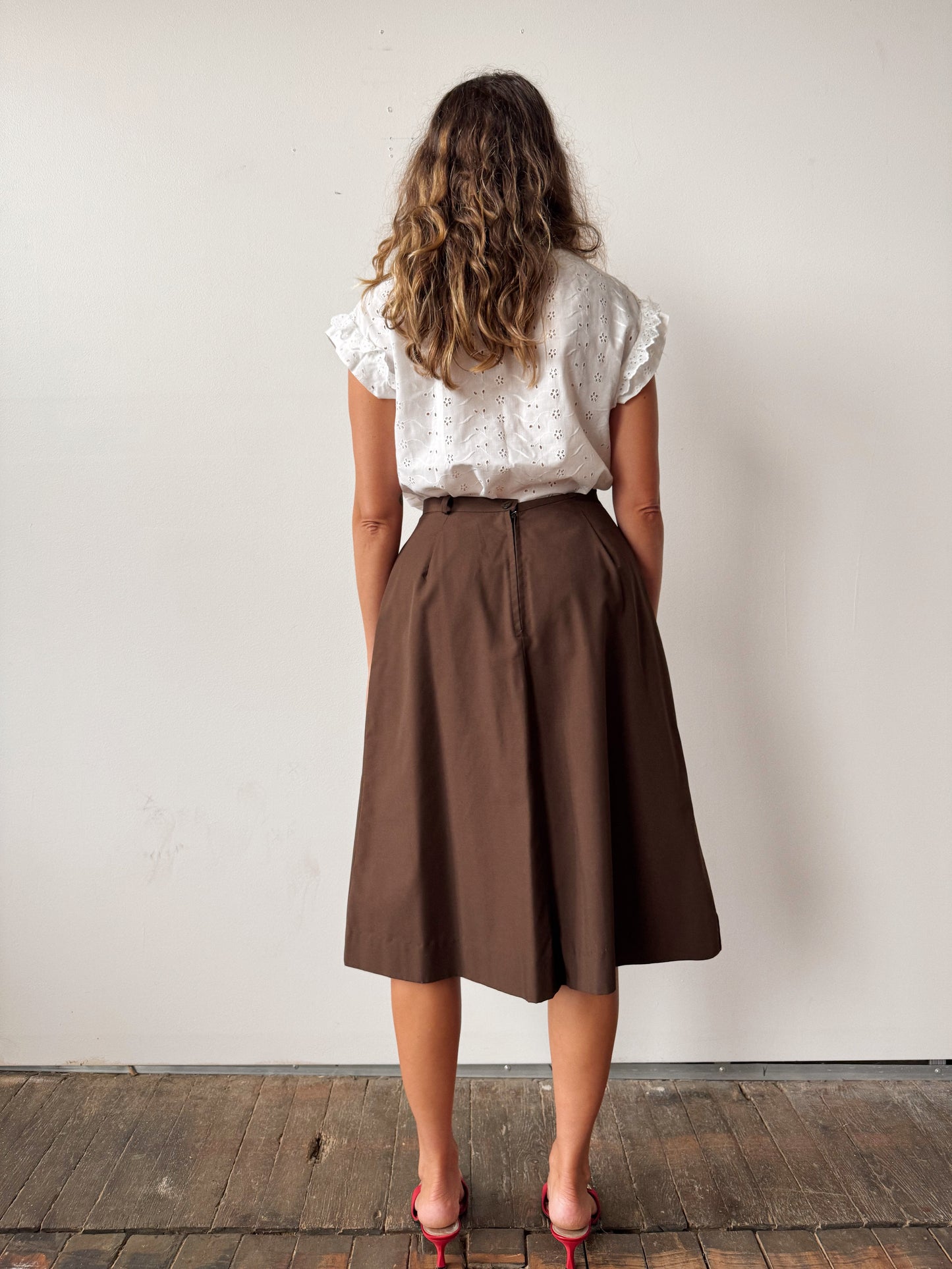 60s Cotton A-Line Skirt (28")