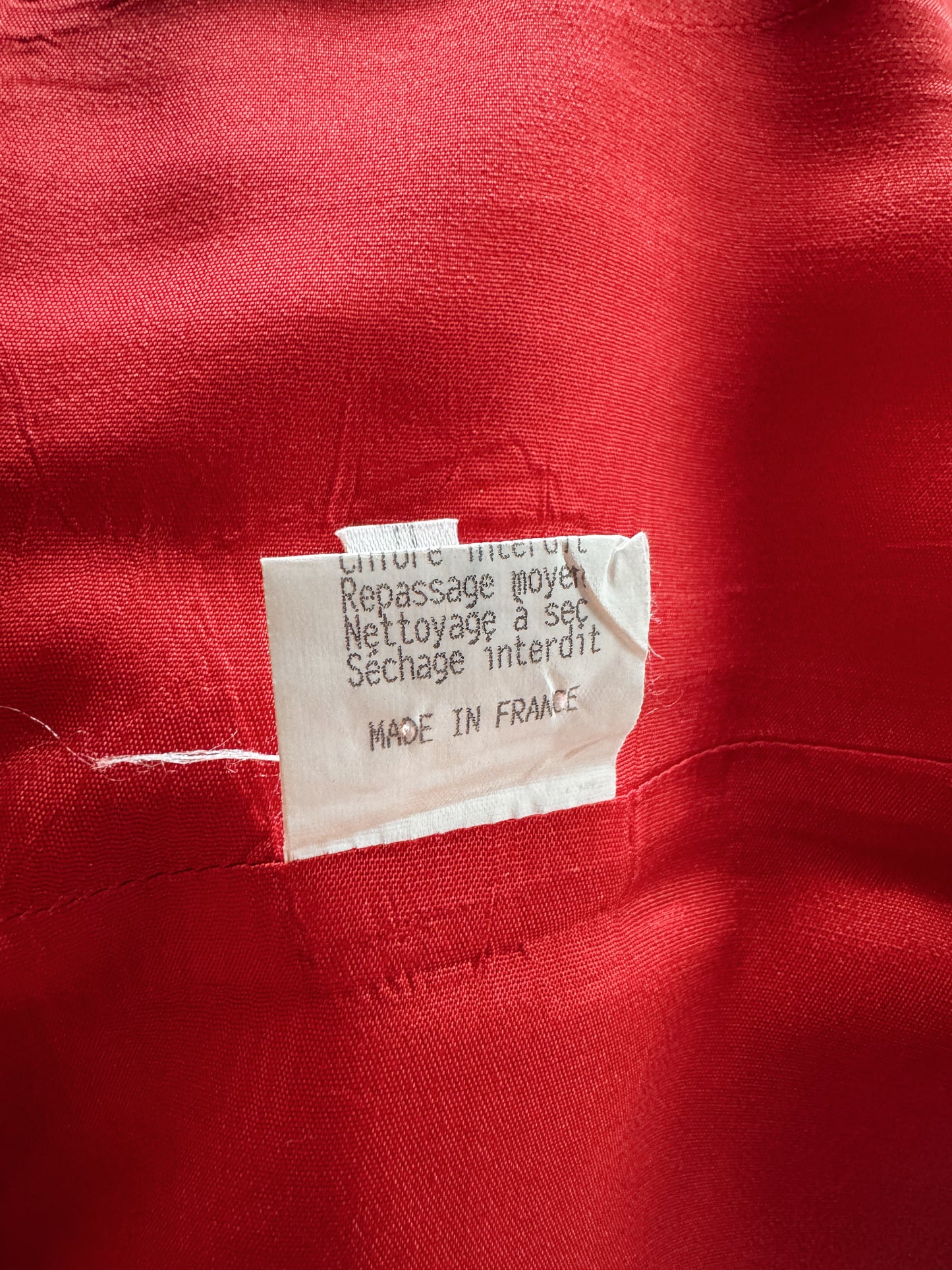 Infinitif Paris Linen Red Tiered 80s Dress (M)