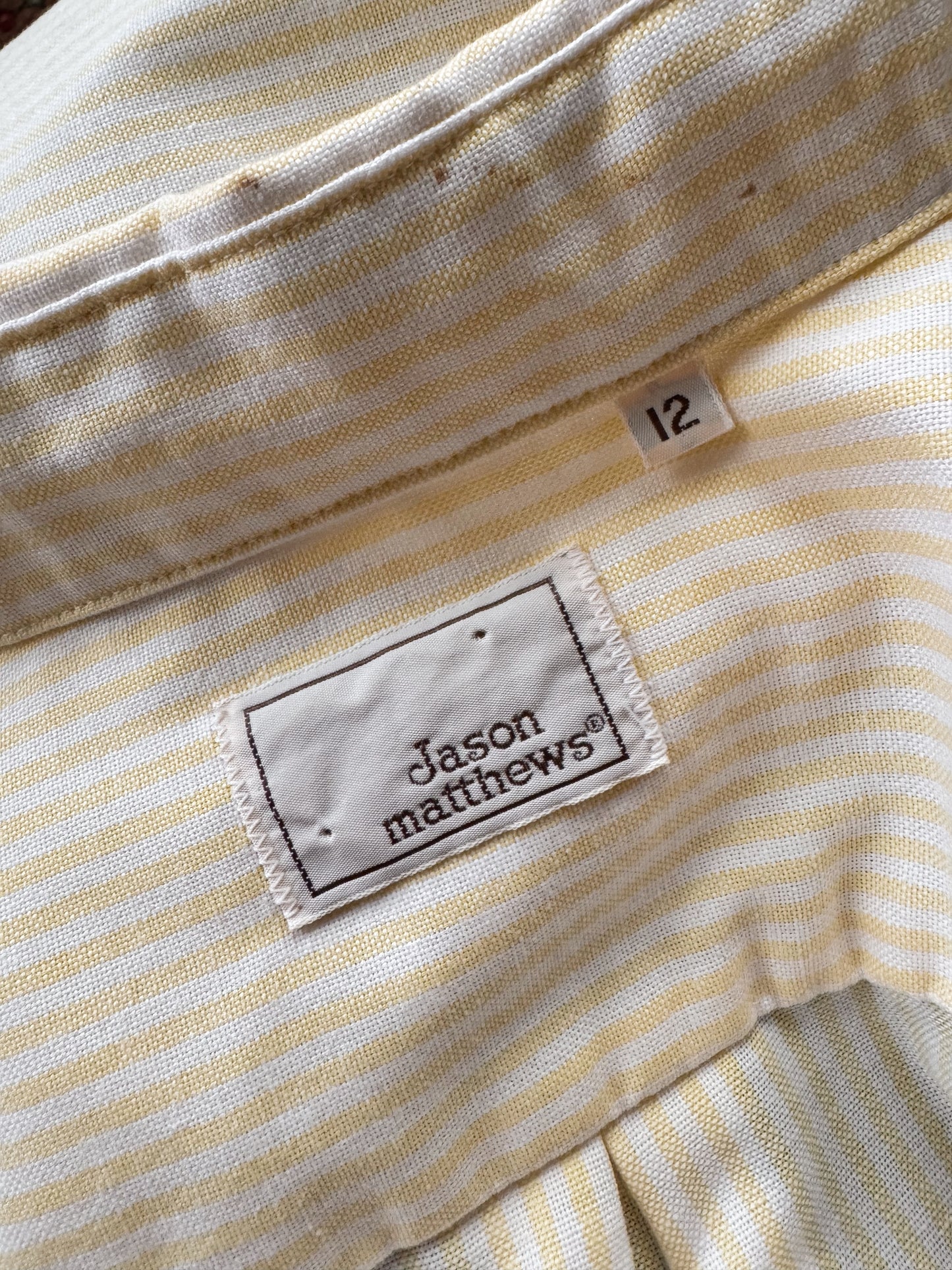 Yellow Stripe Cotton Woven Blouse (M)