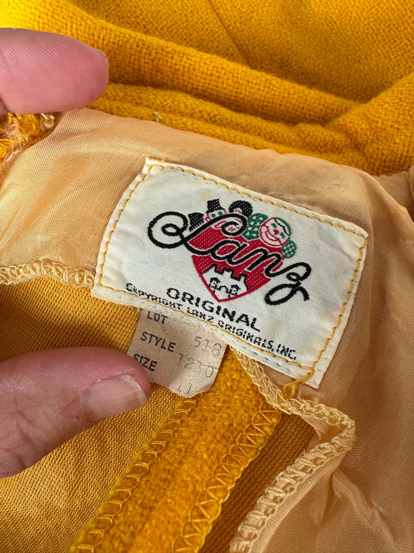 Marigold 60s Wool Scalloped Shift Dress (S)
