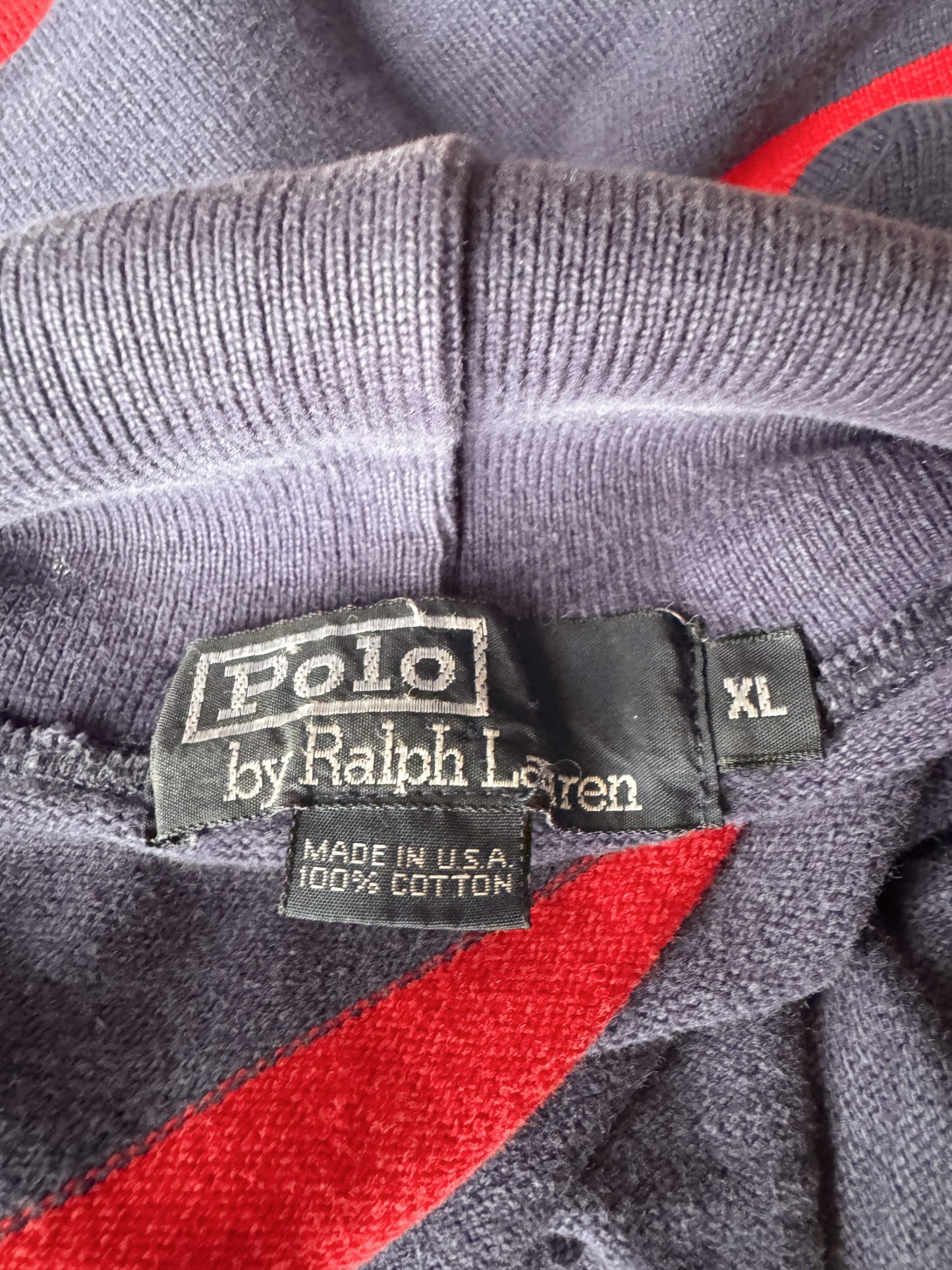 90s Heavyweight USA Made Striped Polo Shirt (XL)