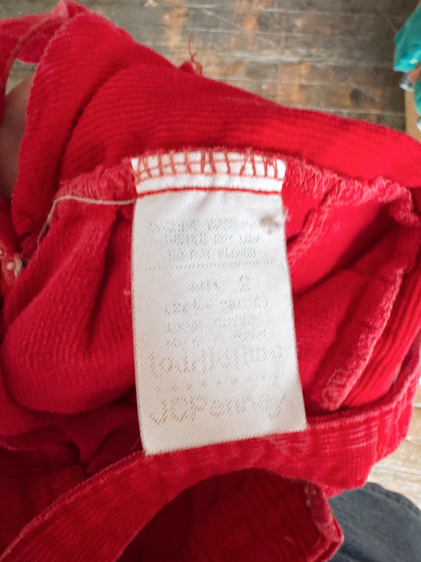 Red Cordory 80s Overalls (3T)