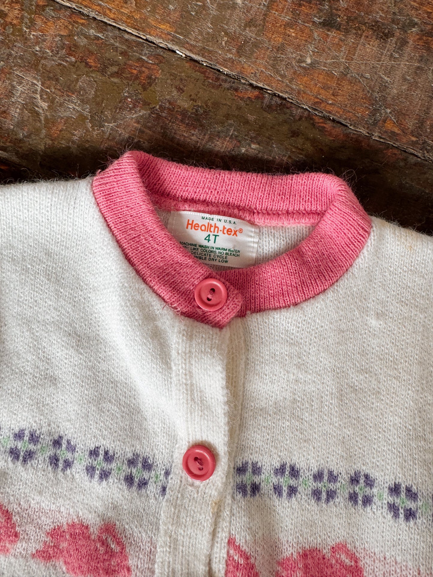 80s Bunny and Carrot Cardigan (4T)