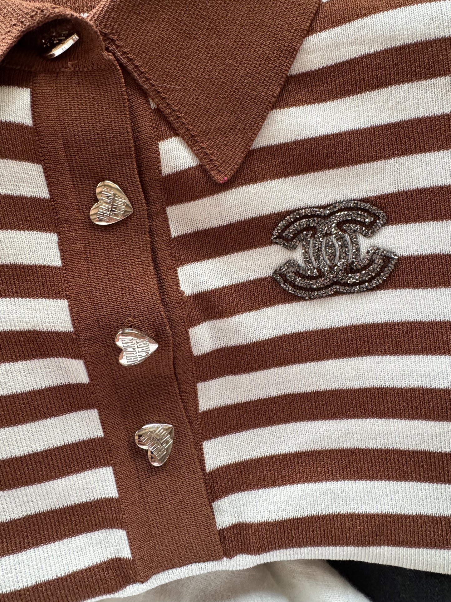 Bootleg Ch*nel Stripped Blouse (S)