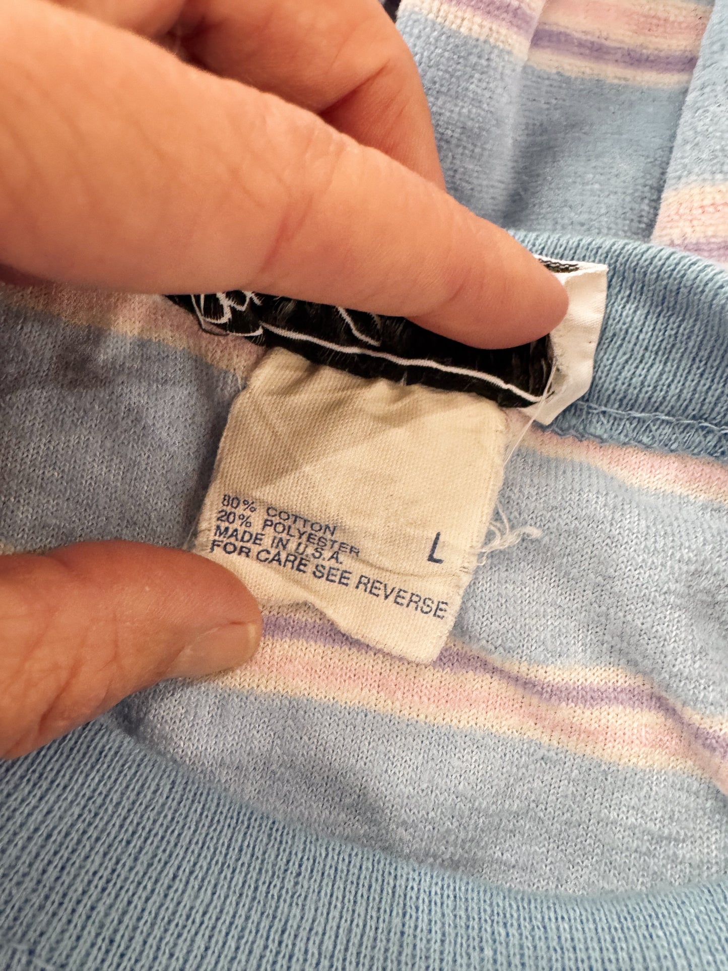 70s Baby Blue Ms. Ronnie Velour Crewneck (S)