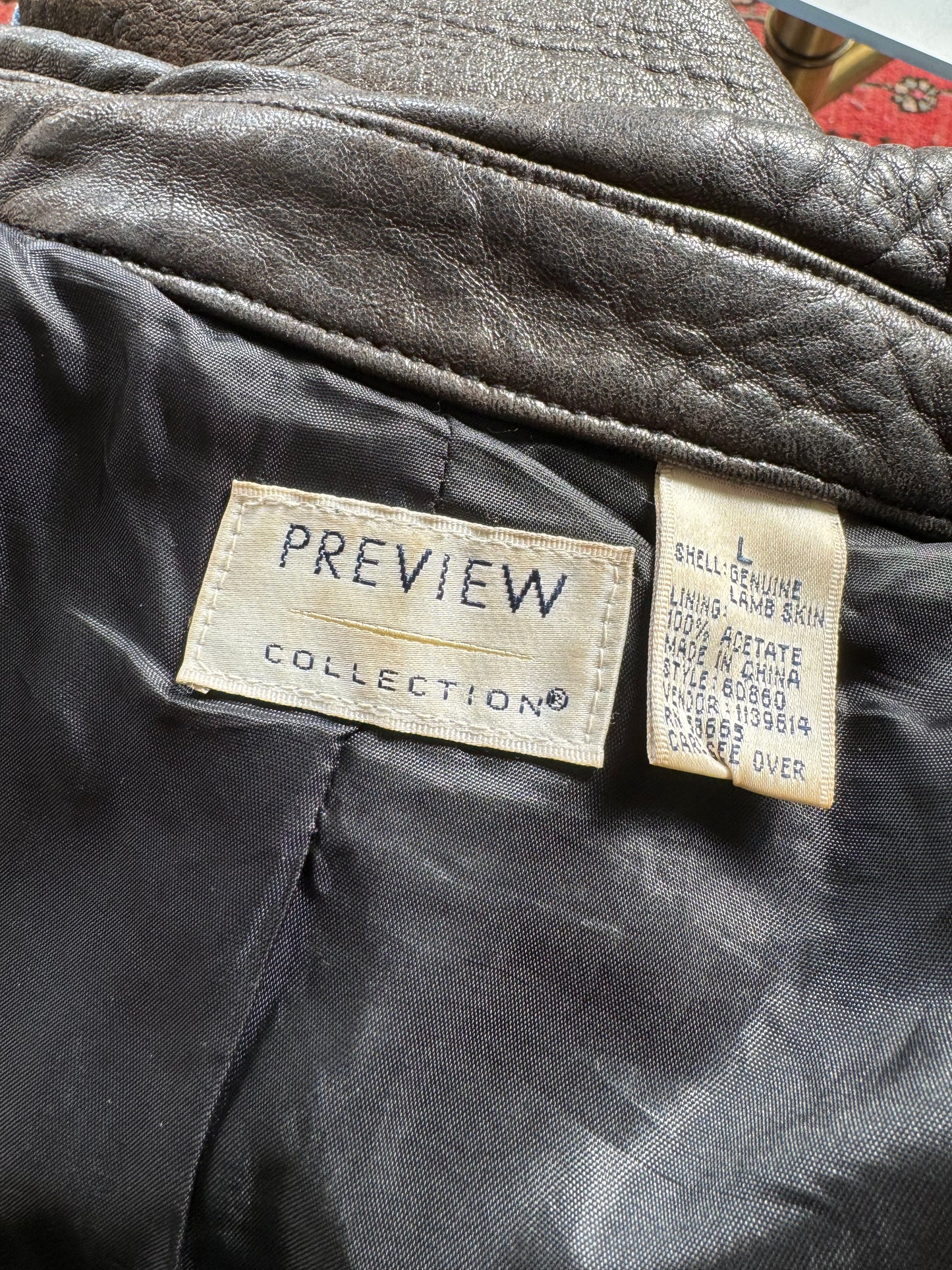 90s Deep Brown Lambskin Minimal Jacket (M)