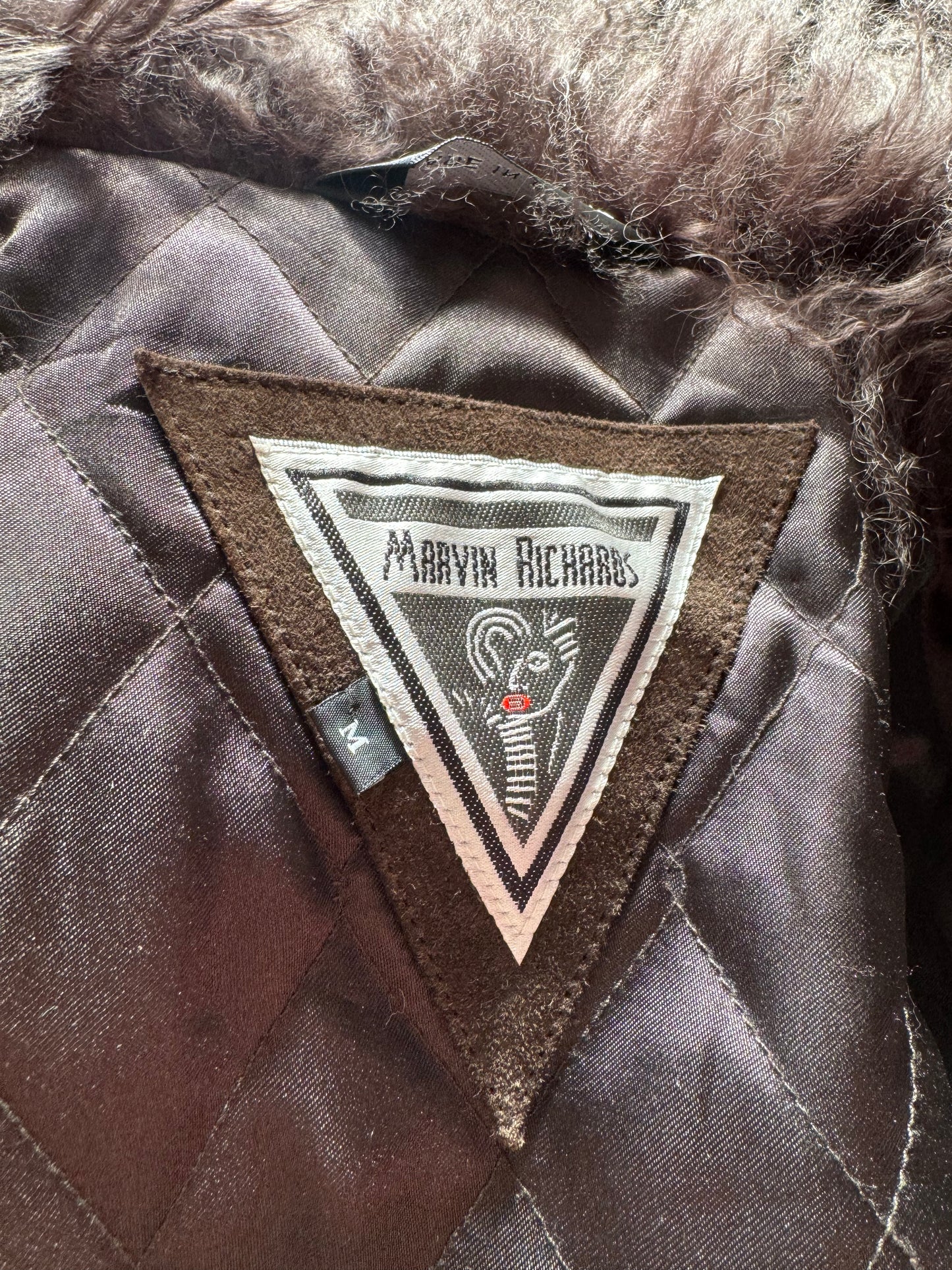 80s Mongolian Lamb and Suede Coat (M)