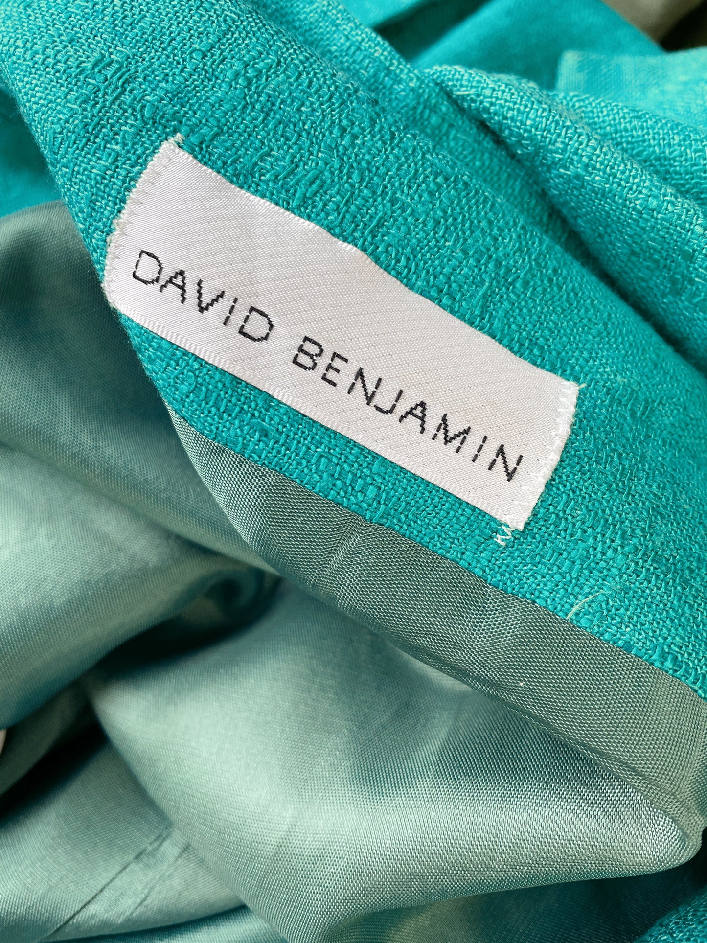 Linen Teal Double-Breasted Blazer