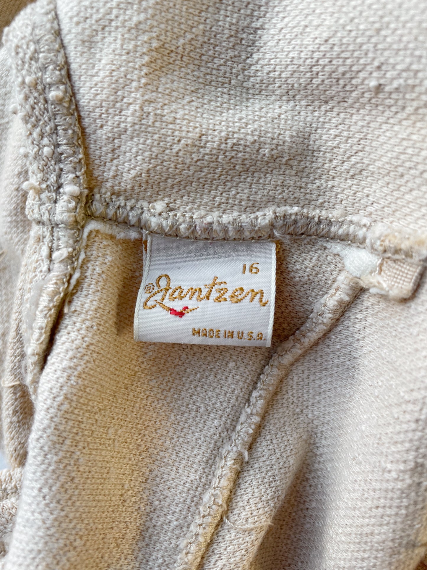 Knotted Beige 70s One Piece