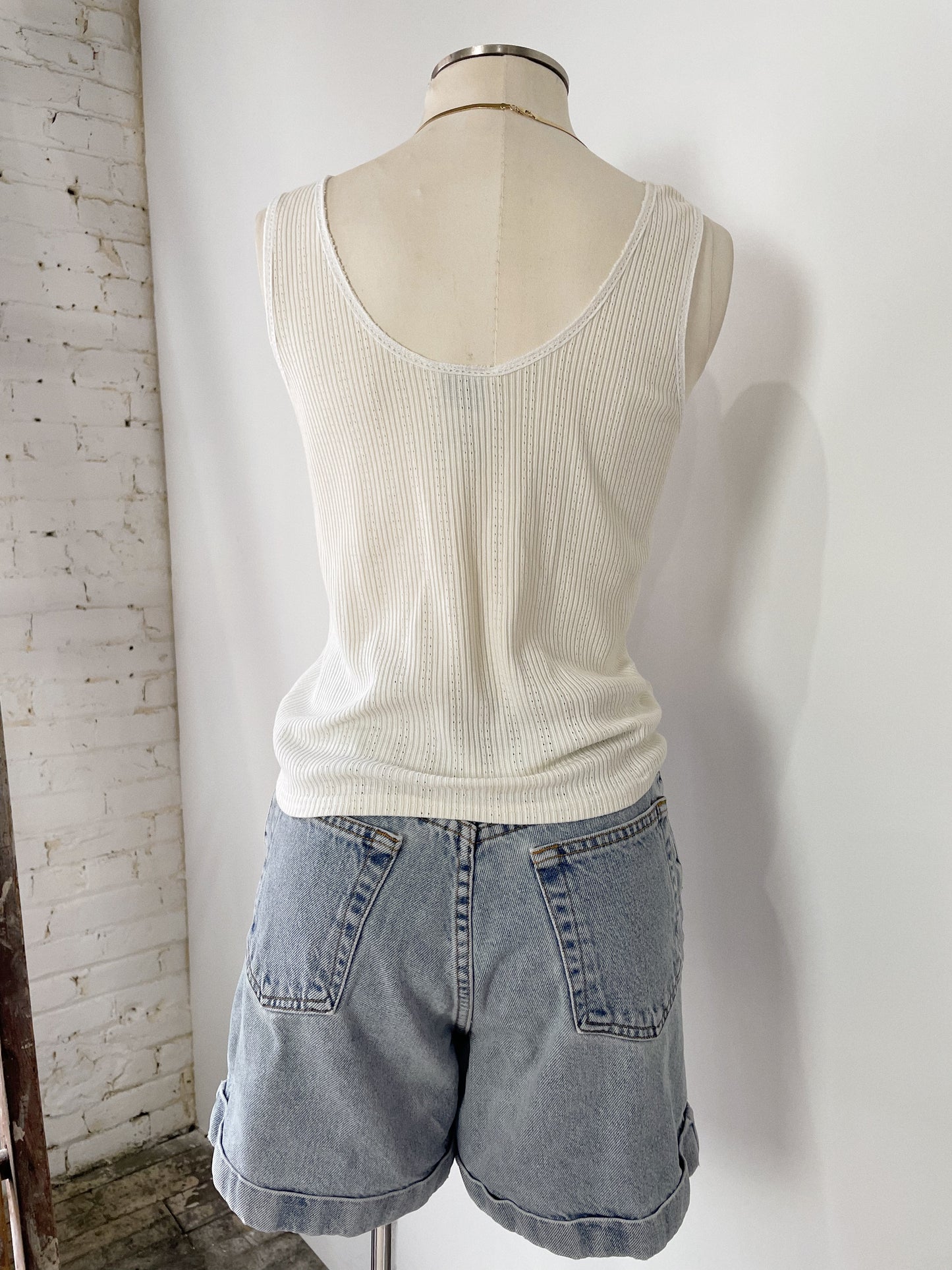 90s Ribbed Embroidered Tank