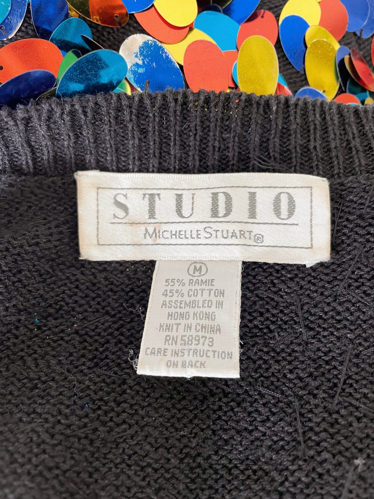 Prismatic Sequin Crewneck Sweater