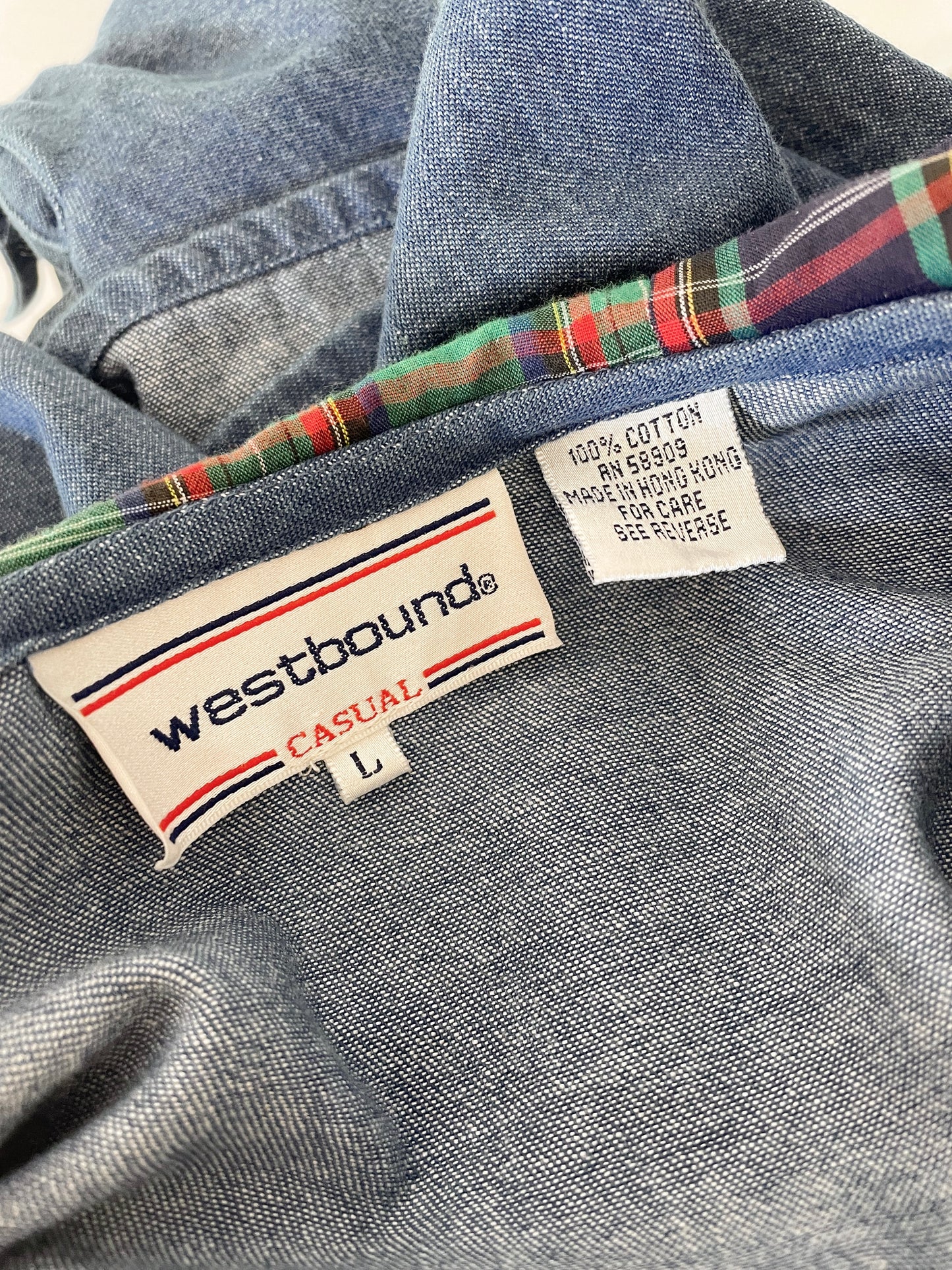 Oversize Plaid Collar Blouse