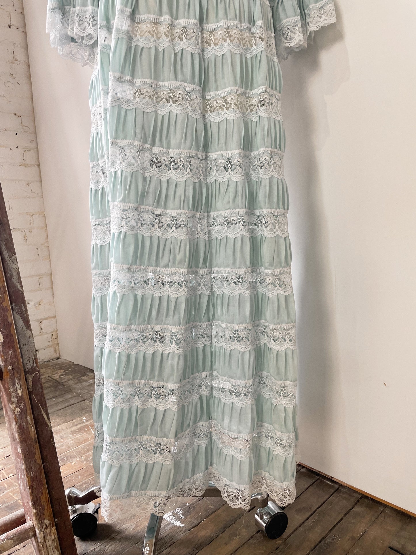 60s Pale Blue Pleat Dress