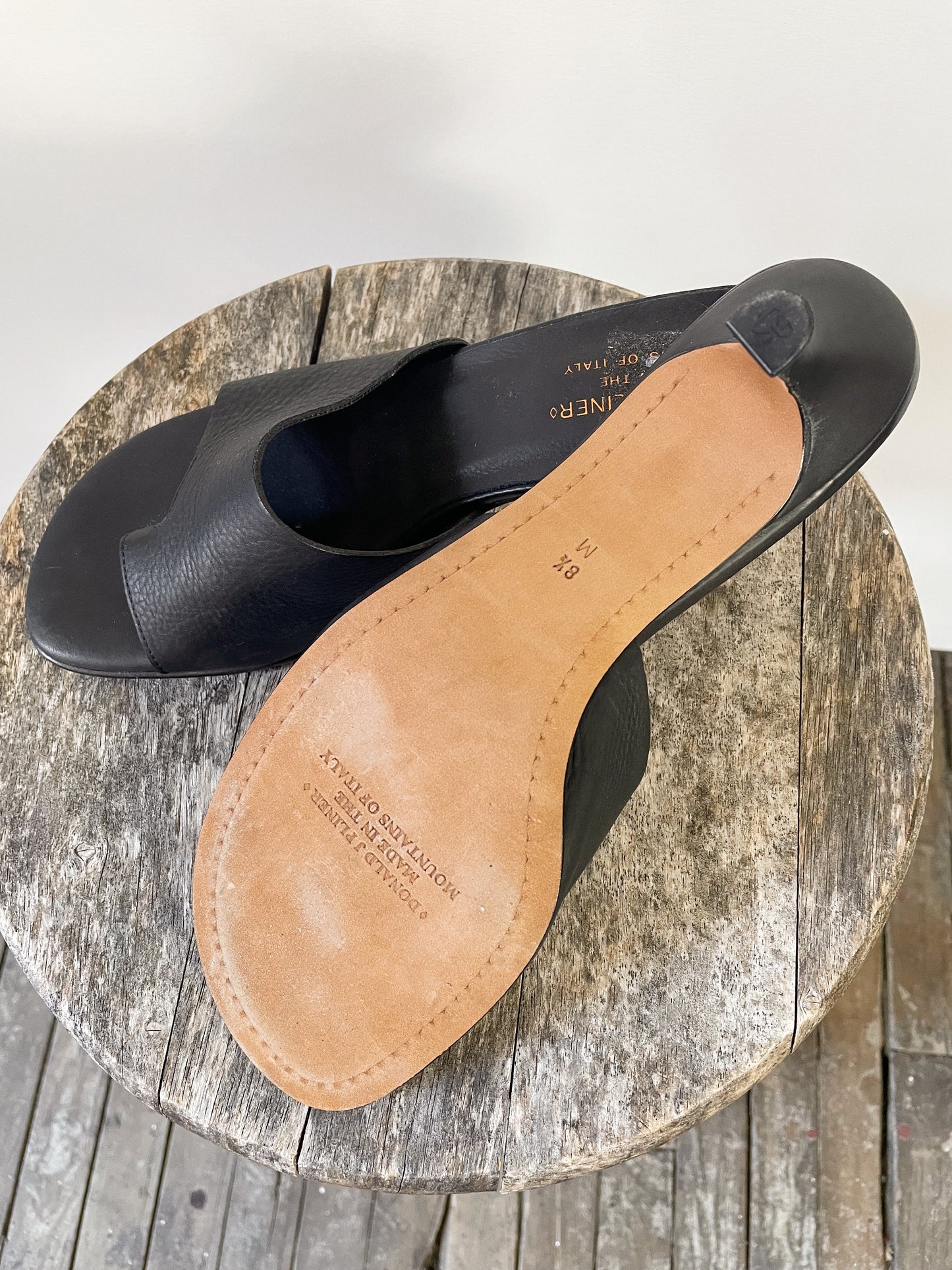 Italian Leather Black Heels