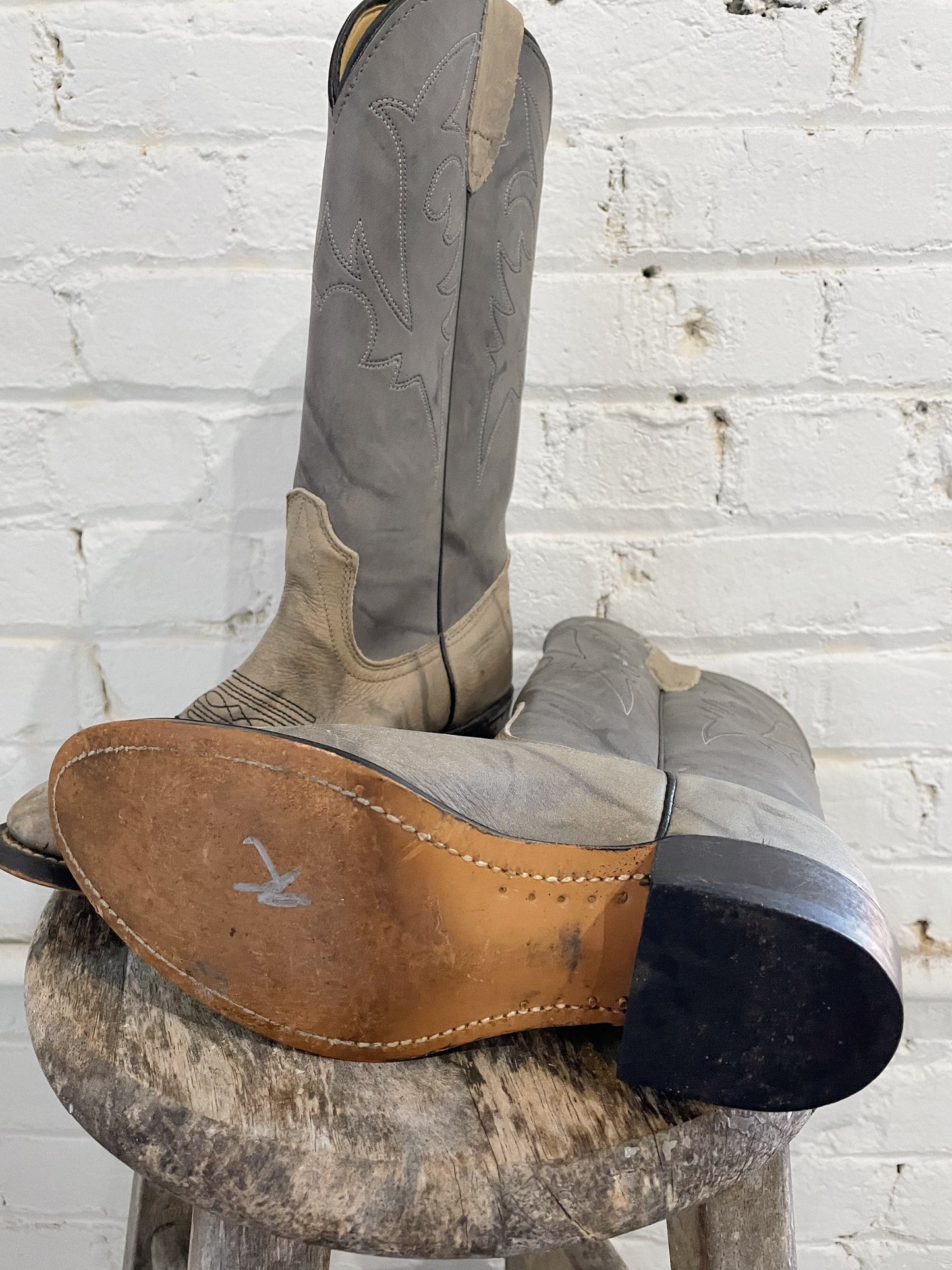 Laredo Leather Grey Cowboy Boot