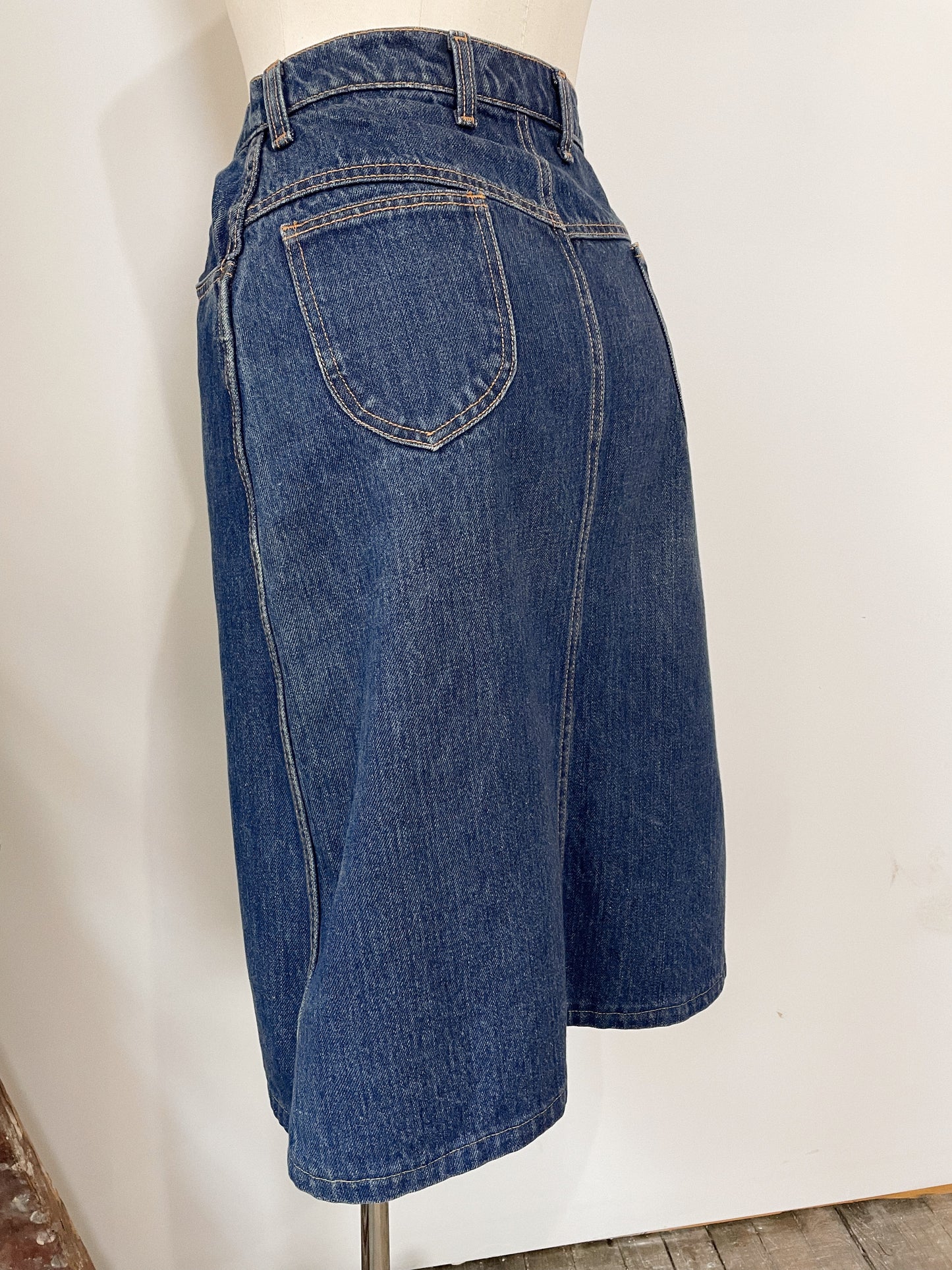 80s Denim High-Waisted Skirt