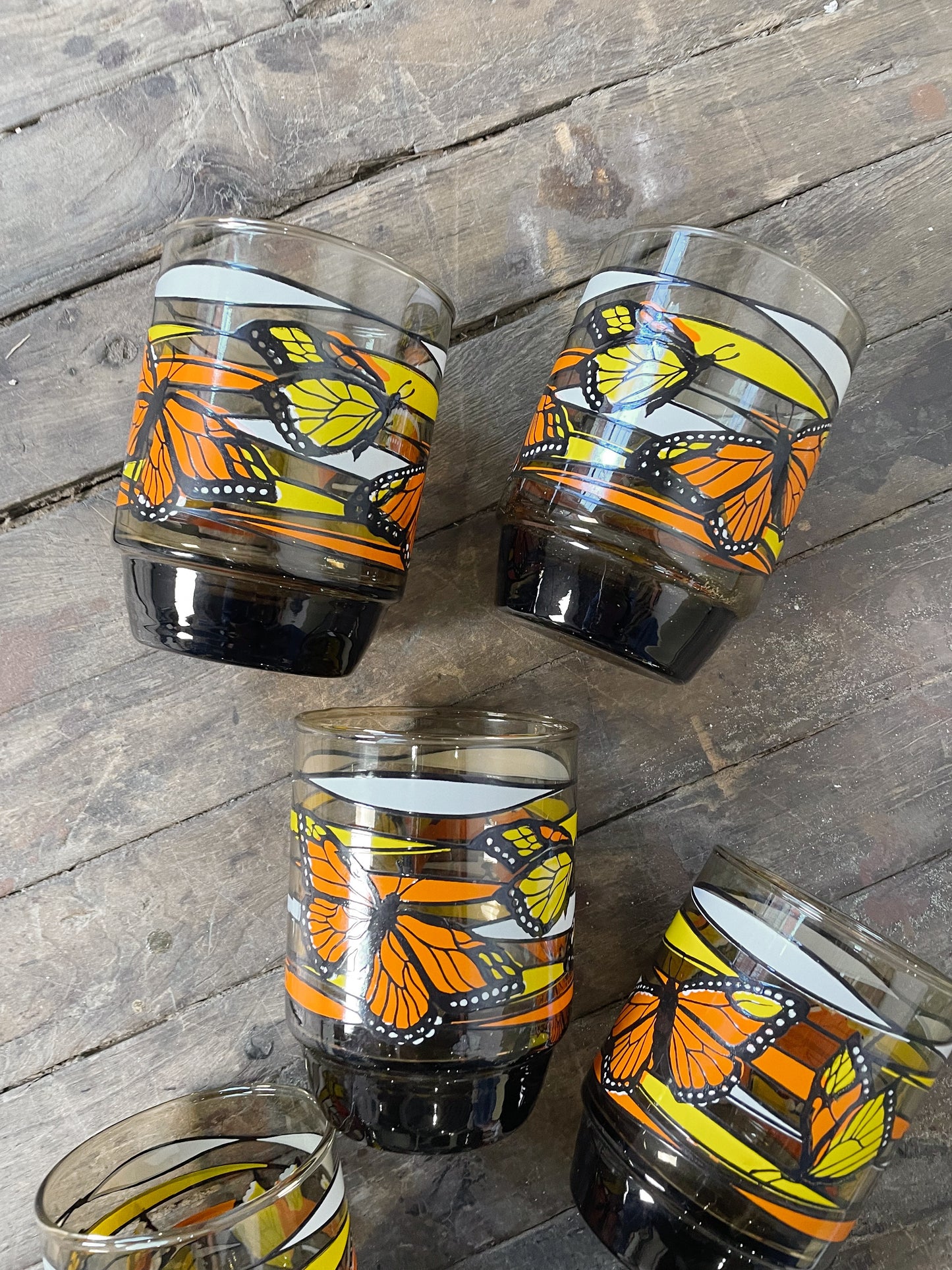 Butterfly Smokey Tumblers, Set of 6