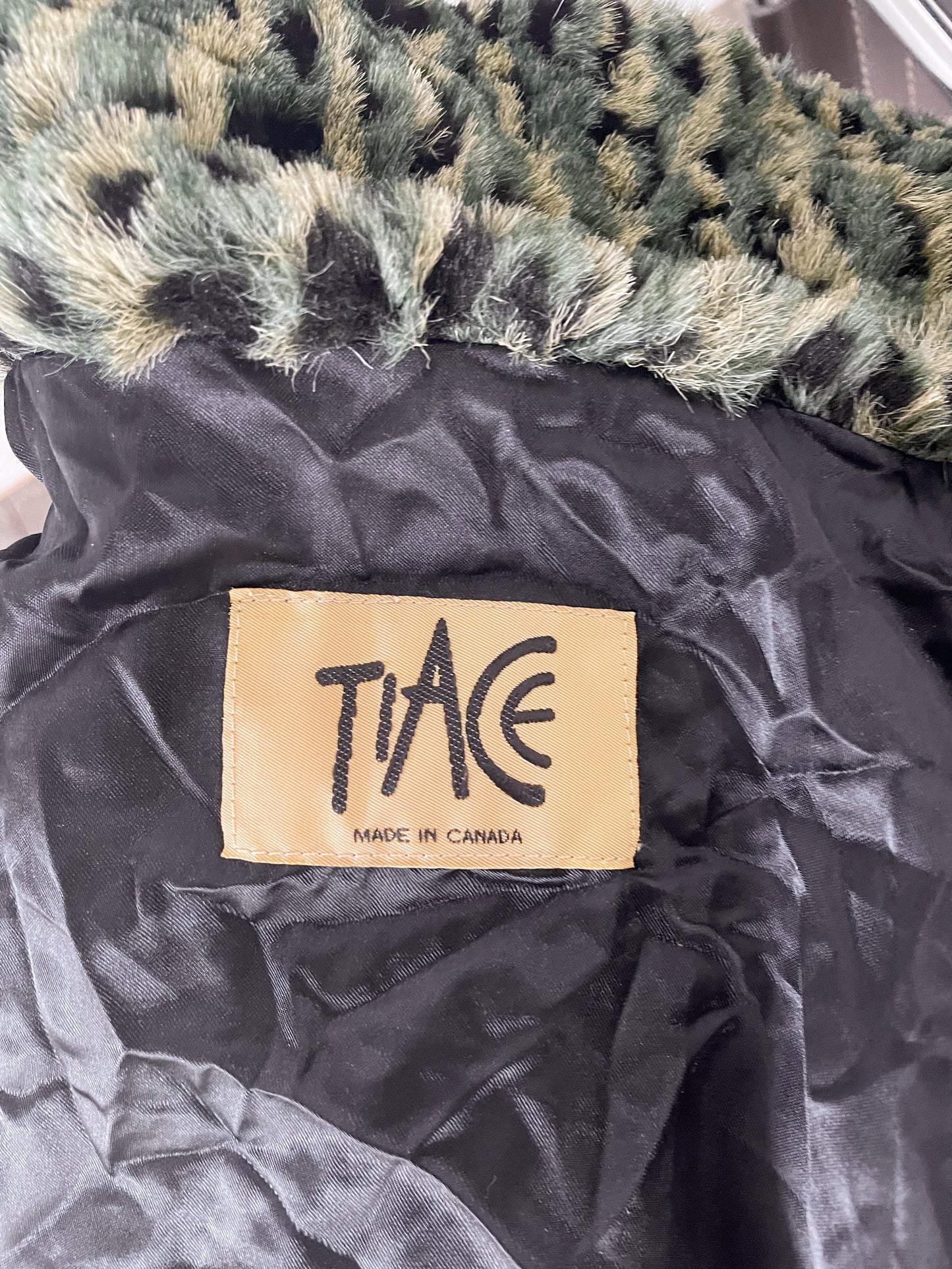 Green Leopard Faux Fur Coat