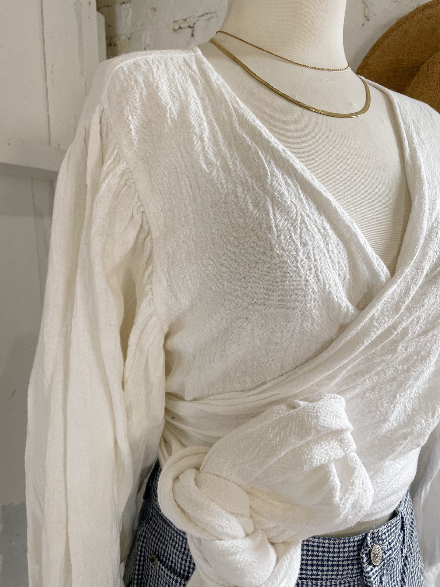 Gauze Oversize Wrap Shirt
