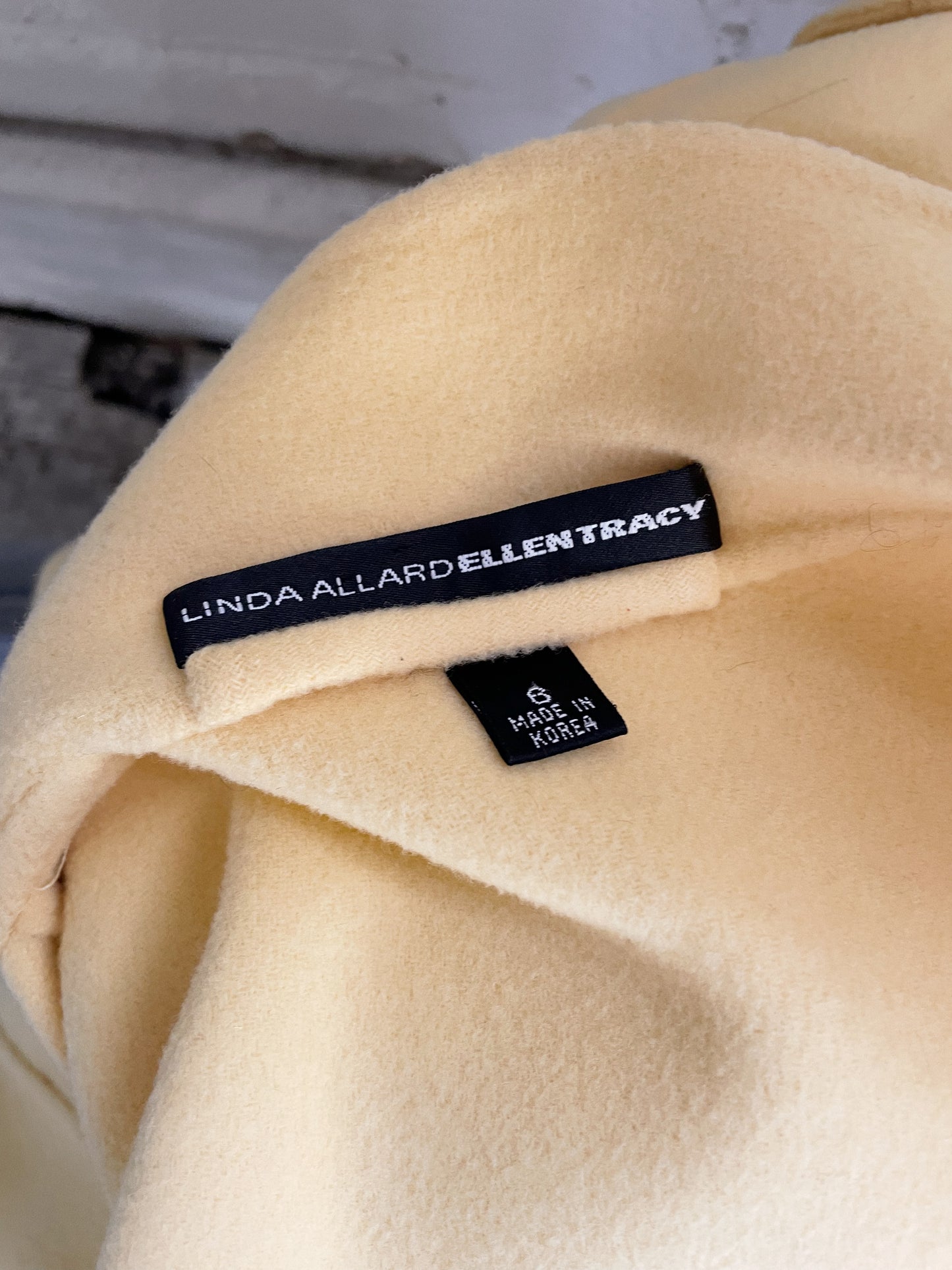 Soft Yellow Wool Wrap Jacket