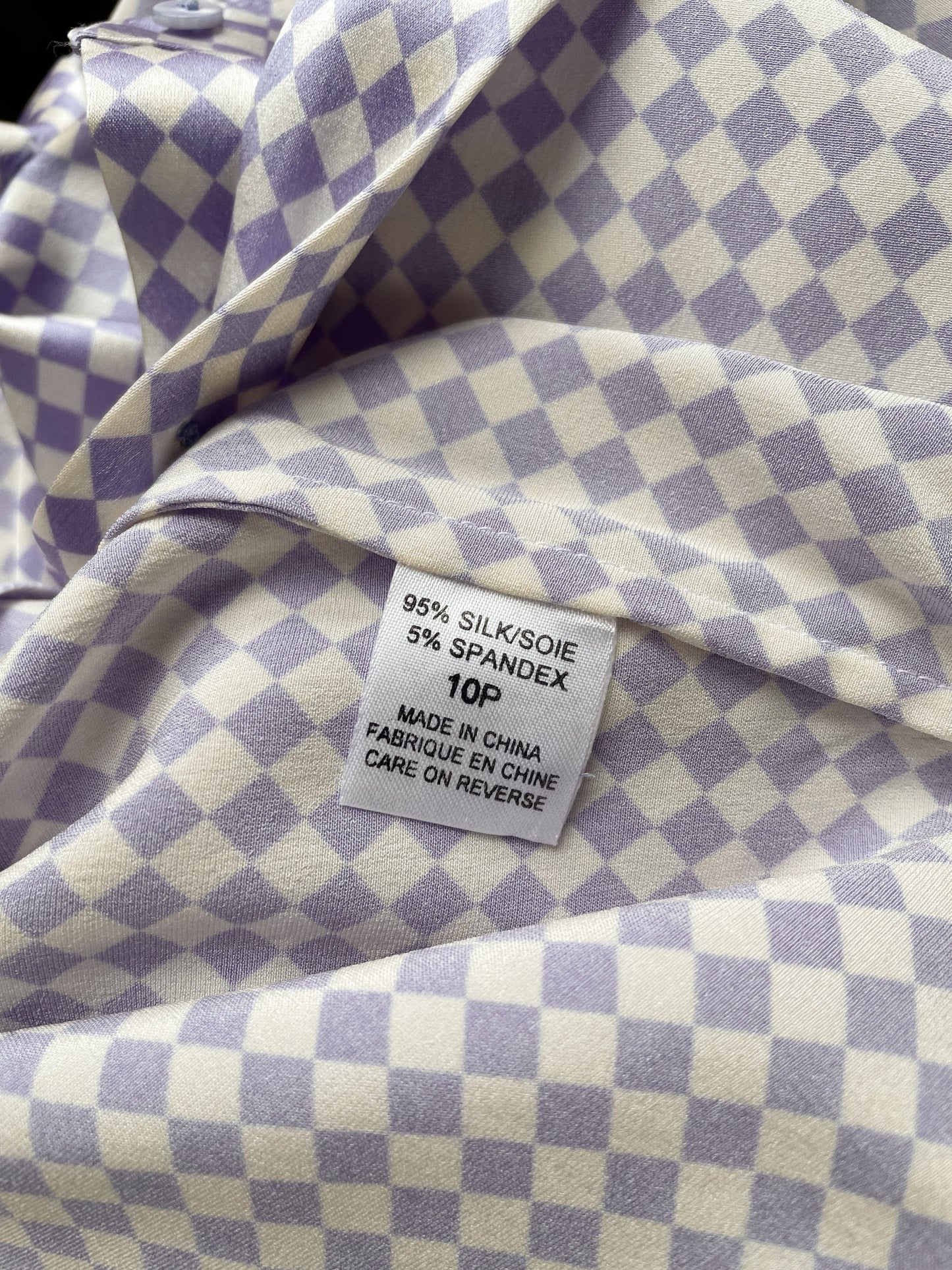 Lilac Diamond Silk Blouse