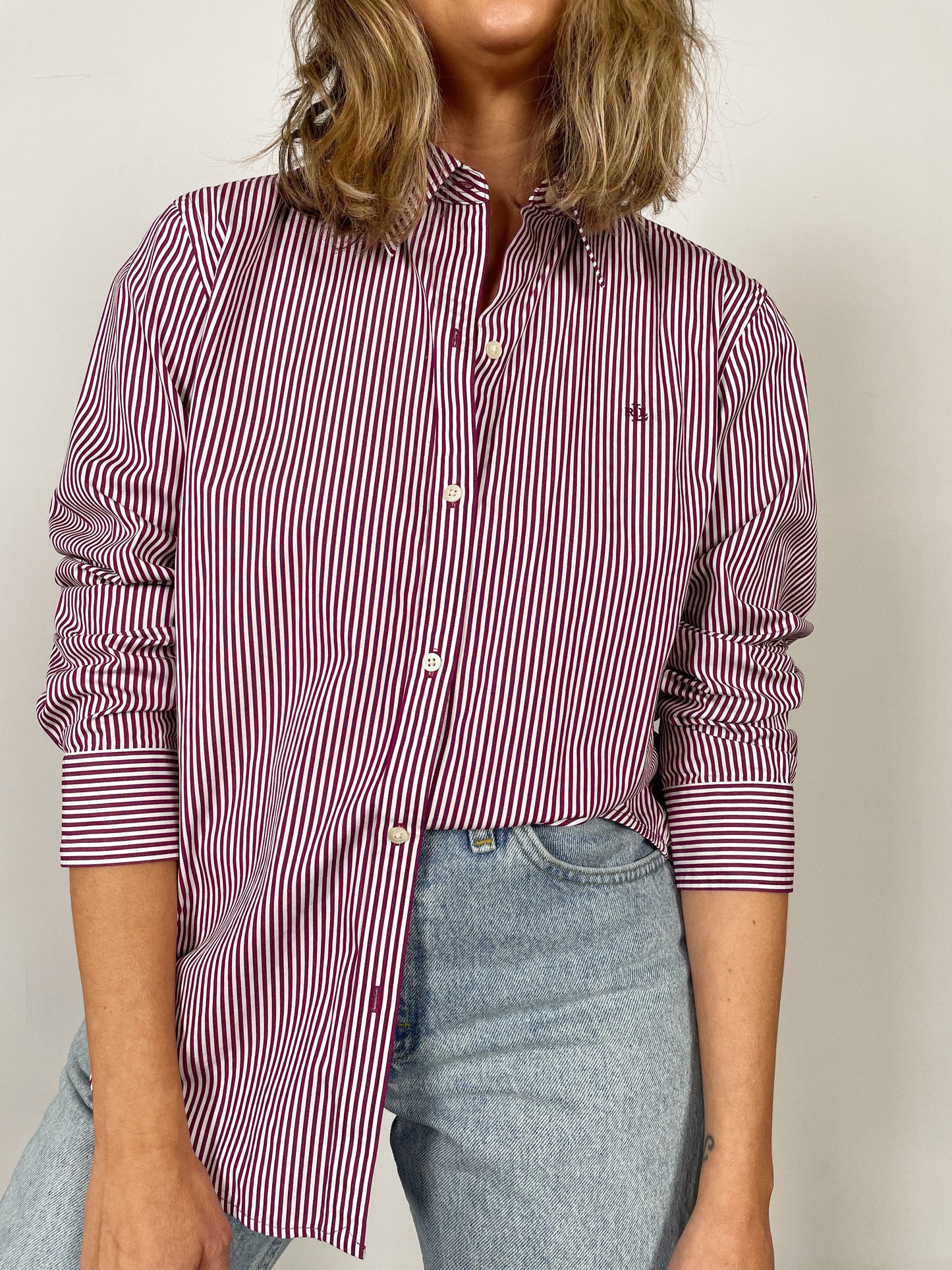 Eggplant Stripe Blouse