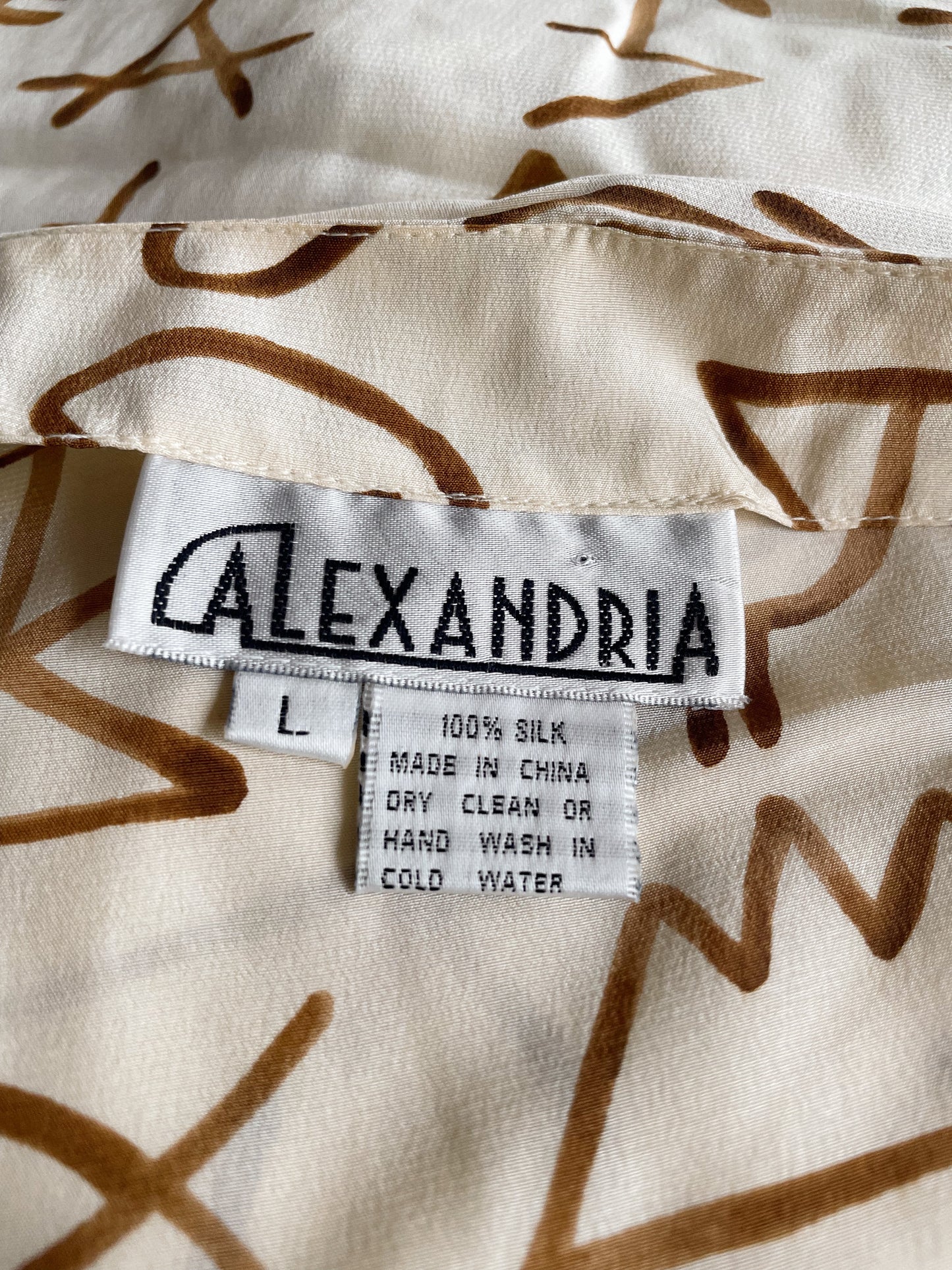 Alexandria Silk Signals Blouse (L)