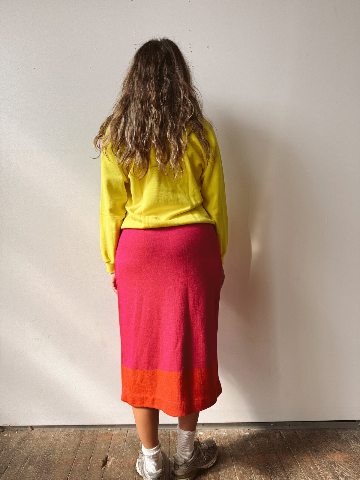 Two-Tone Sunset Knit Pencil Skirt (32")