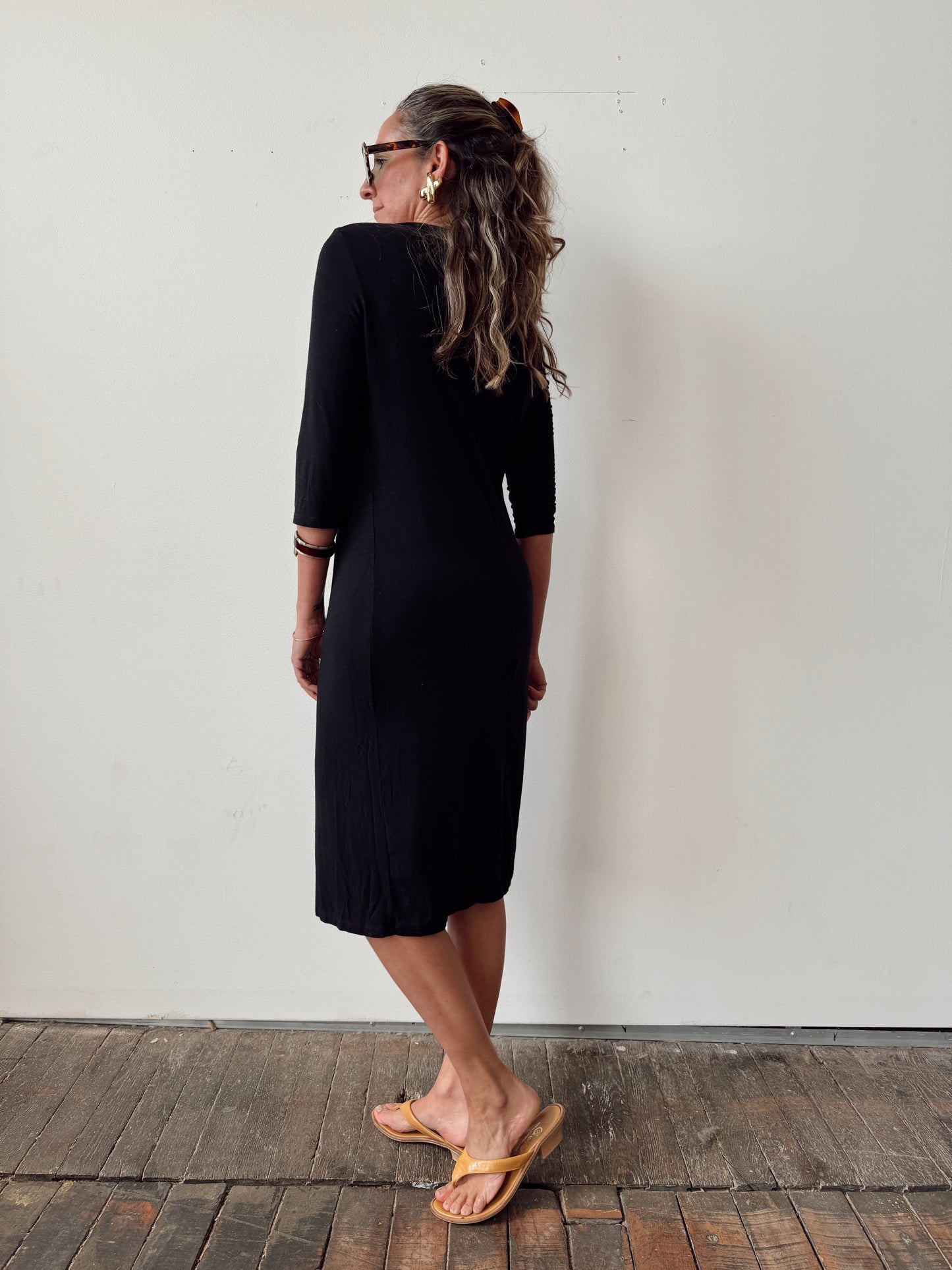 Donna Karan Made in Italy Knit Stretch Dress (L)