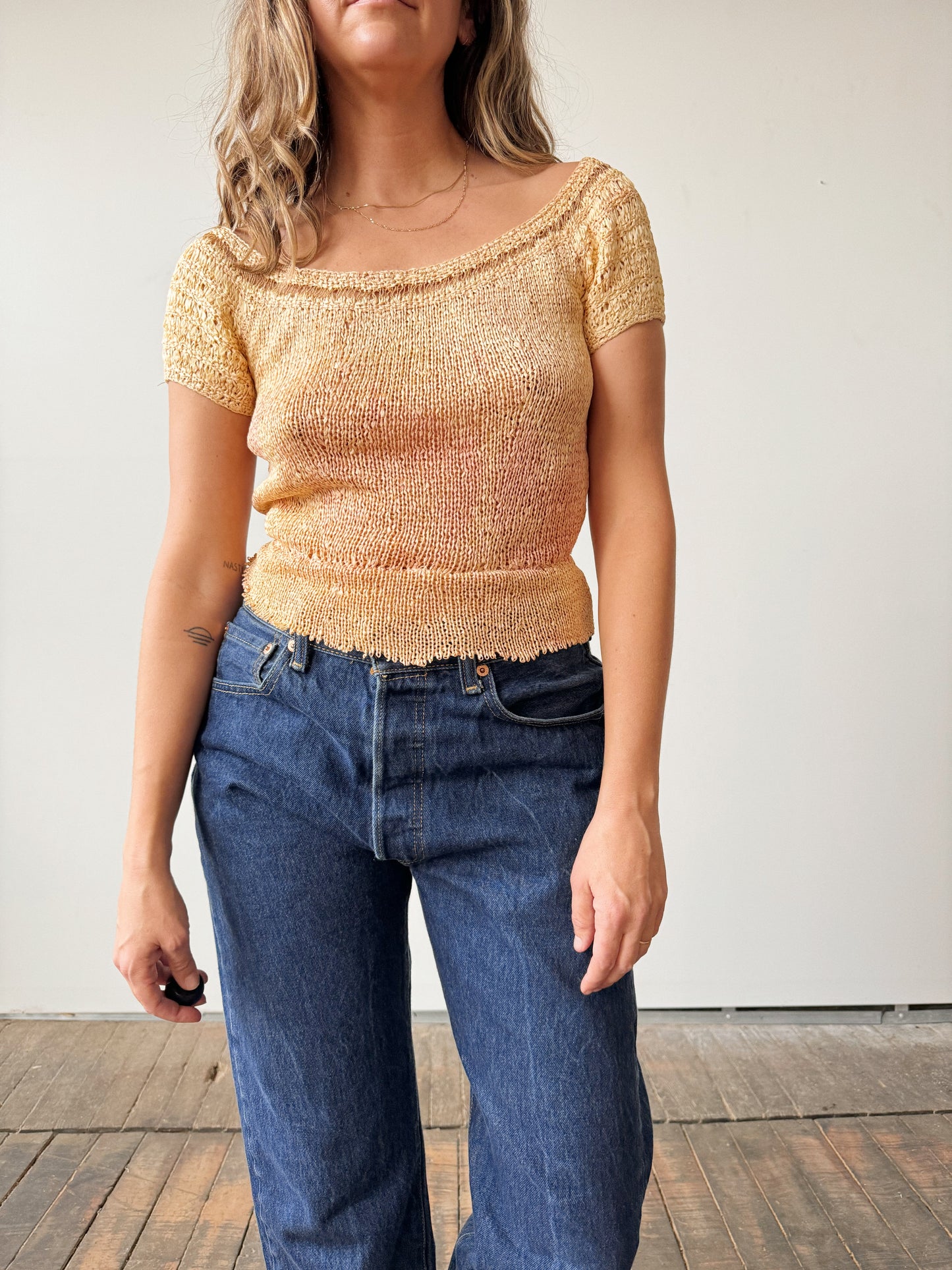 Silk Knit Peach Blouse (S)