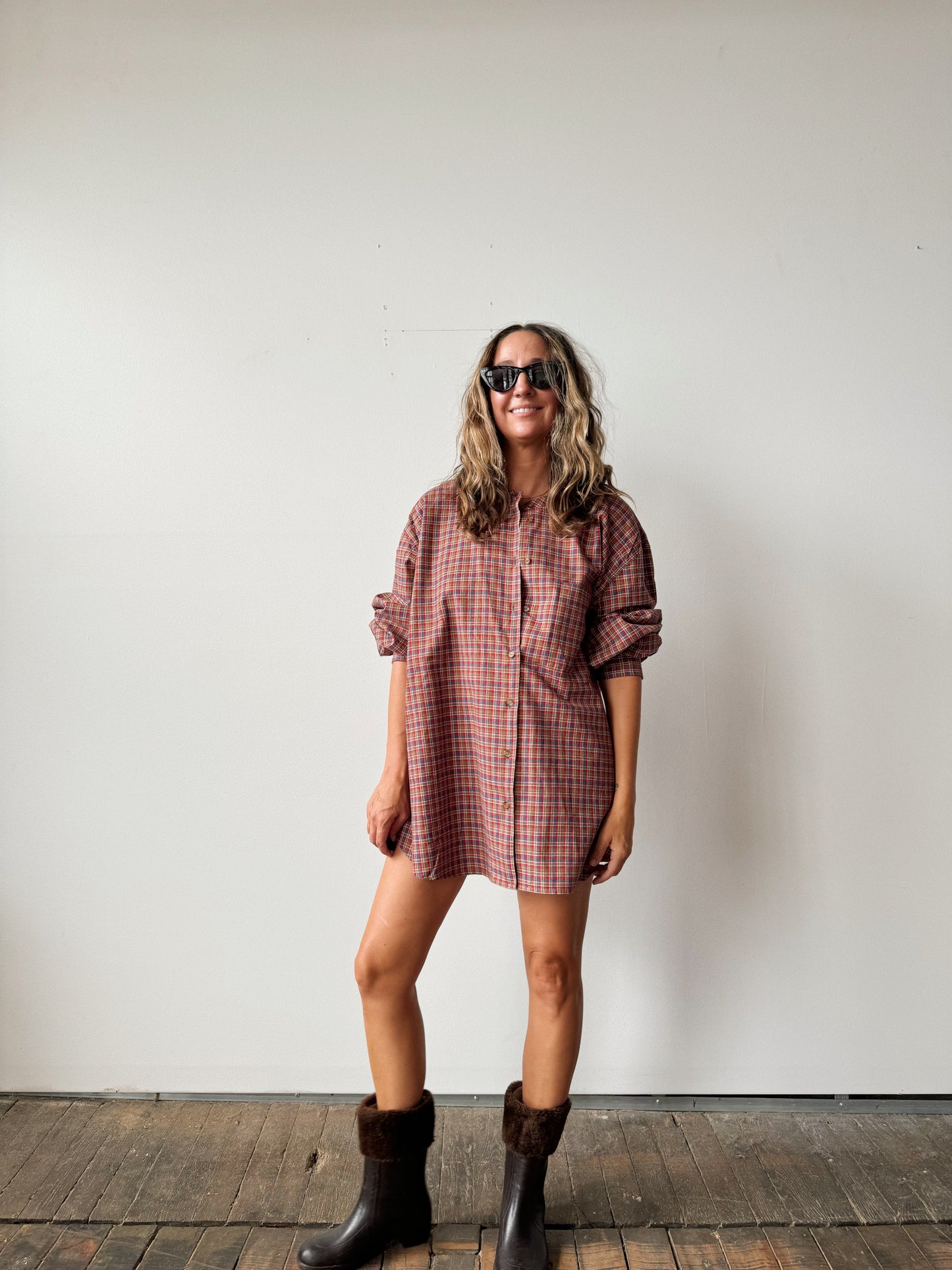 Elisabeth 90s Plaid Blouse (XL)