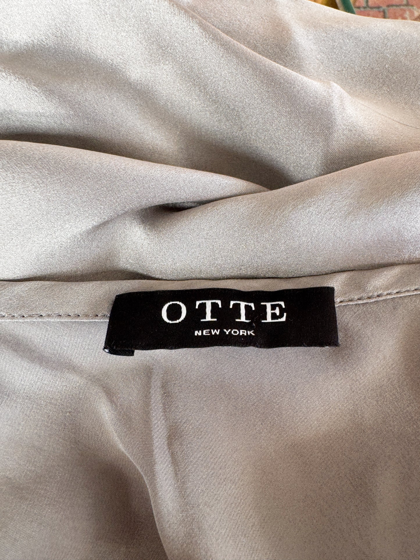 Otte New York Silk Silver Grey Slip Dress (M)