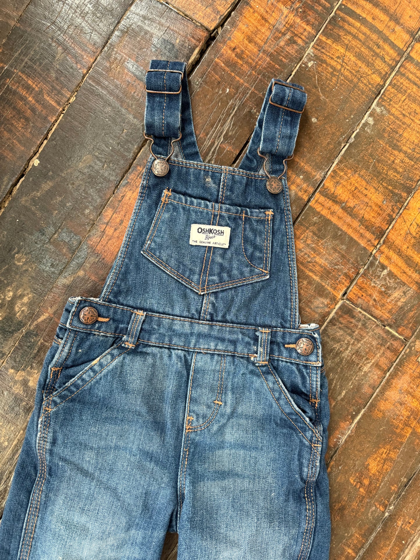 Oshkosh Fleece-Lined Denim Overalls (2T)