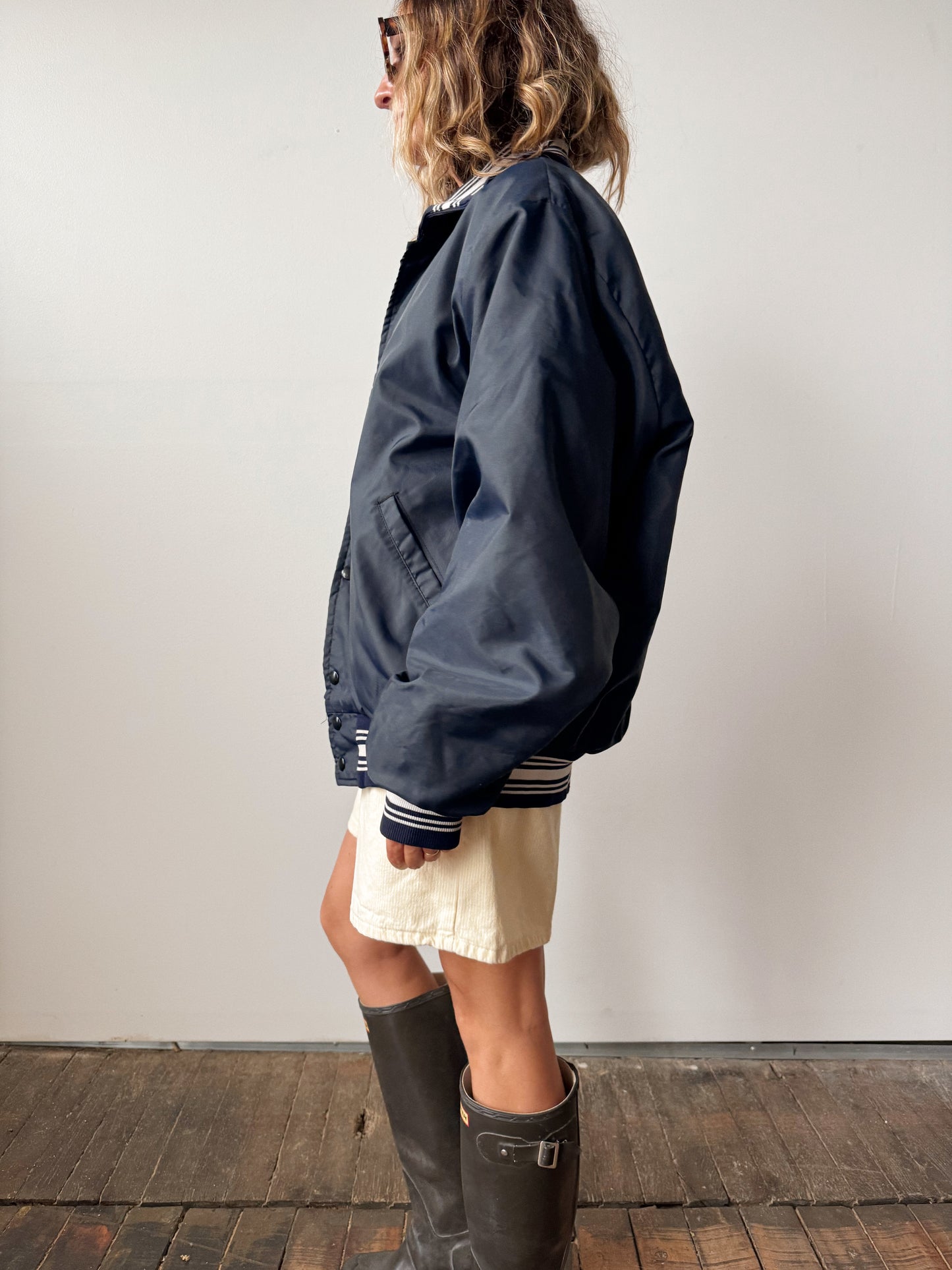 Varsity Baseball 80s Navy Jacket (L)