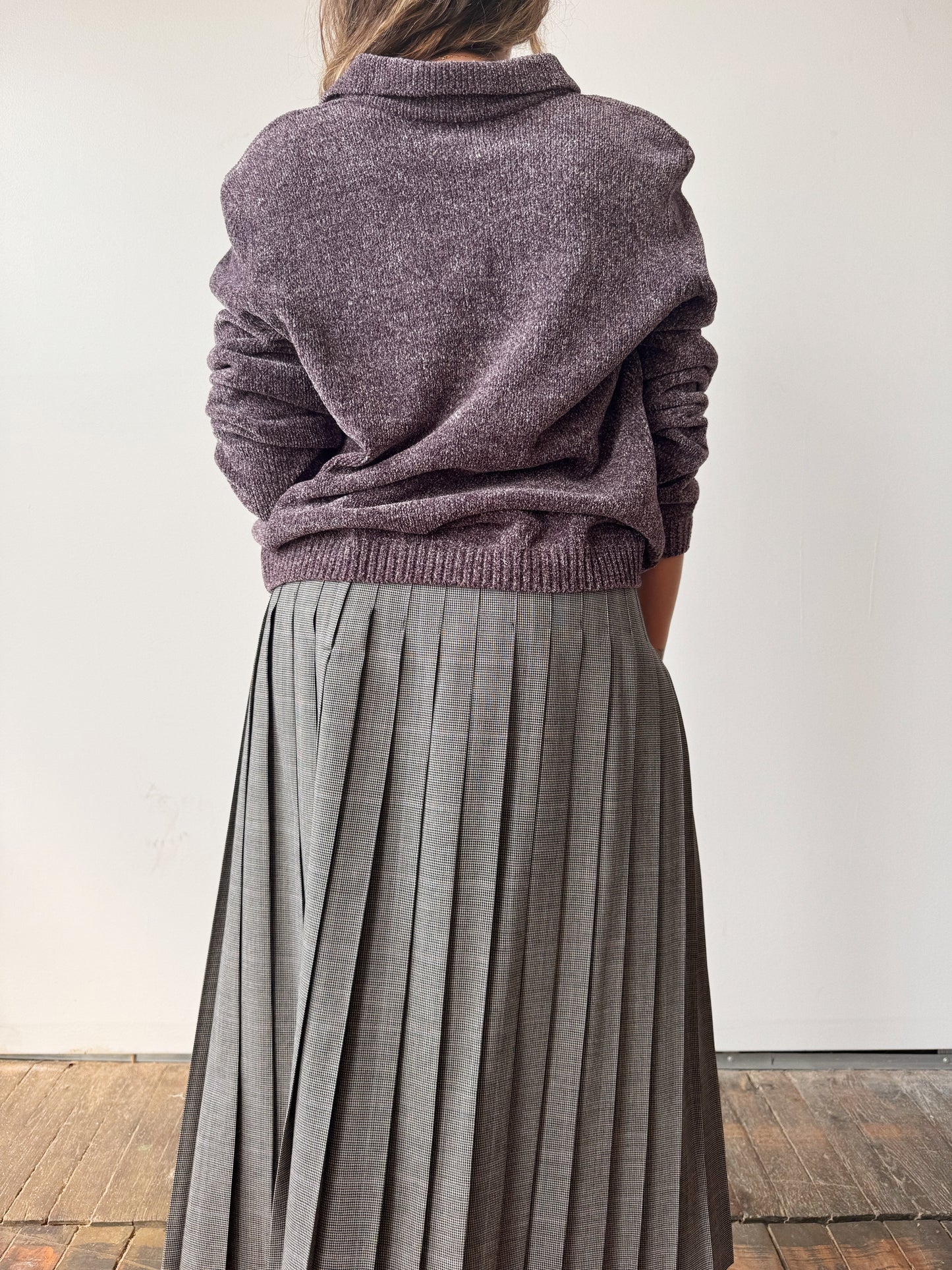 Purple 00s Collared Knit Sweater (S)