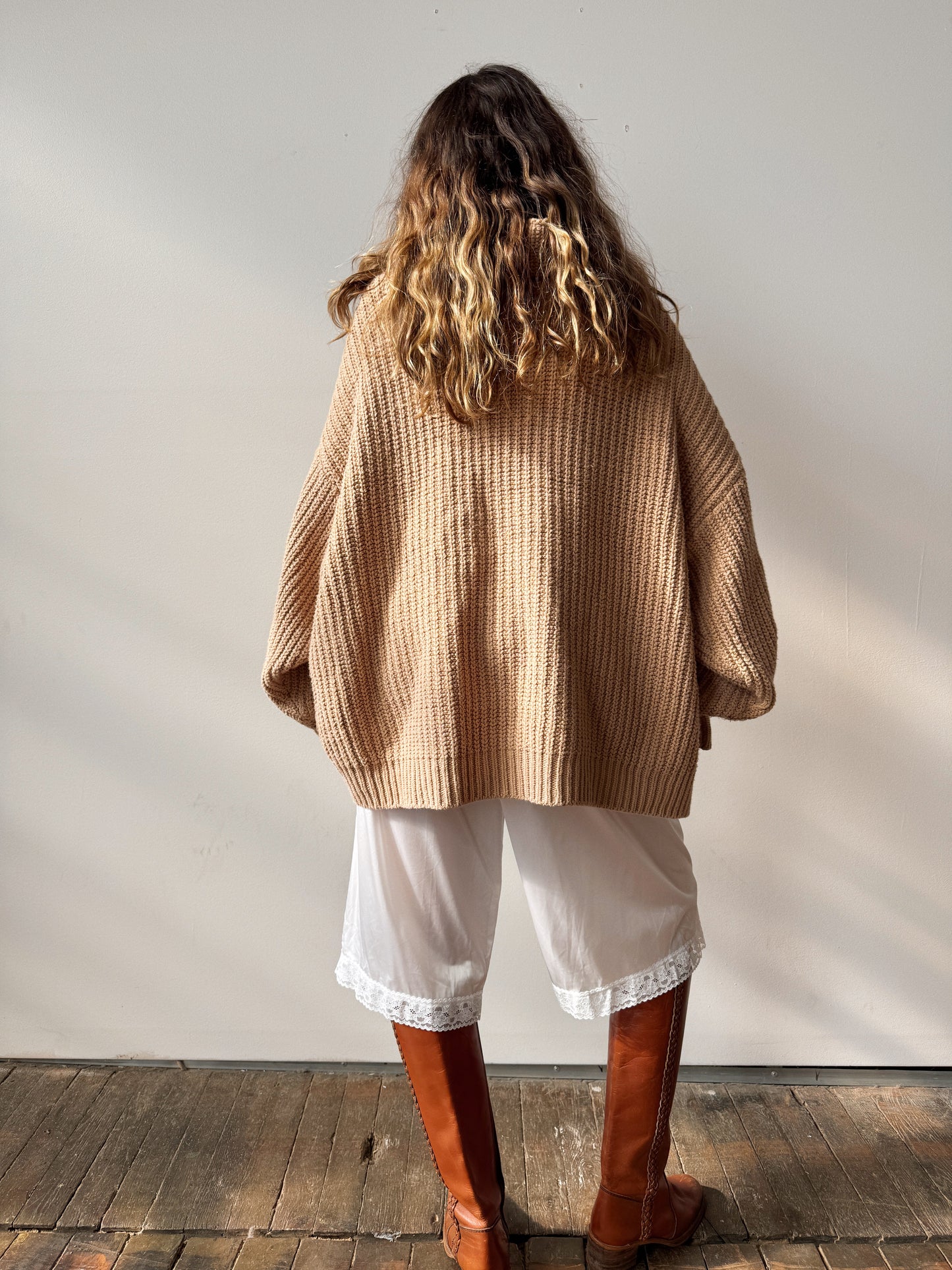 Oversize Camel Knit Sweater