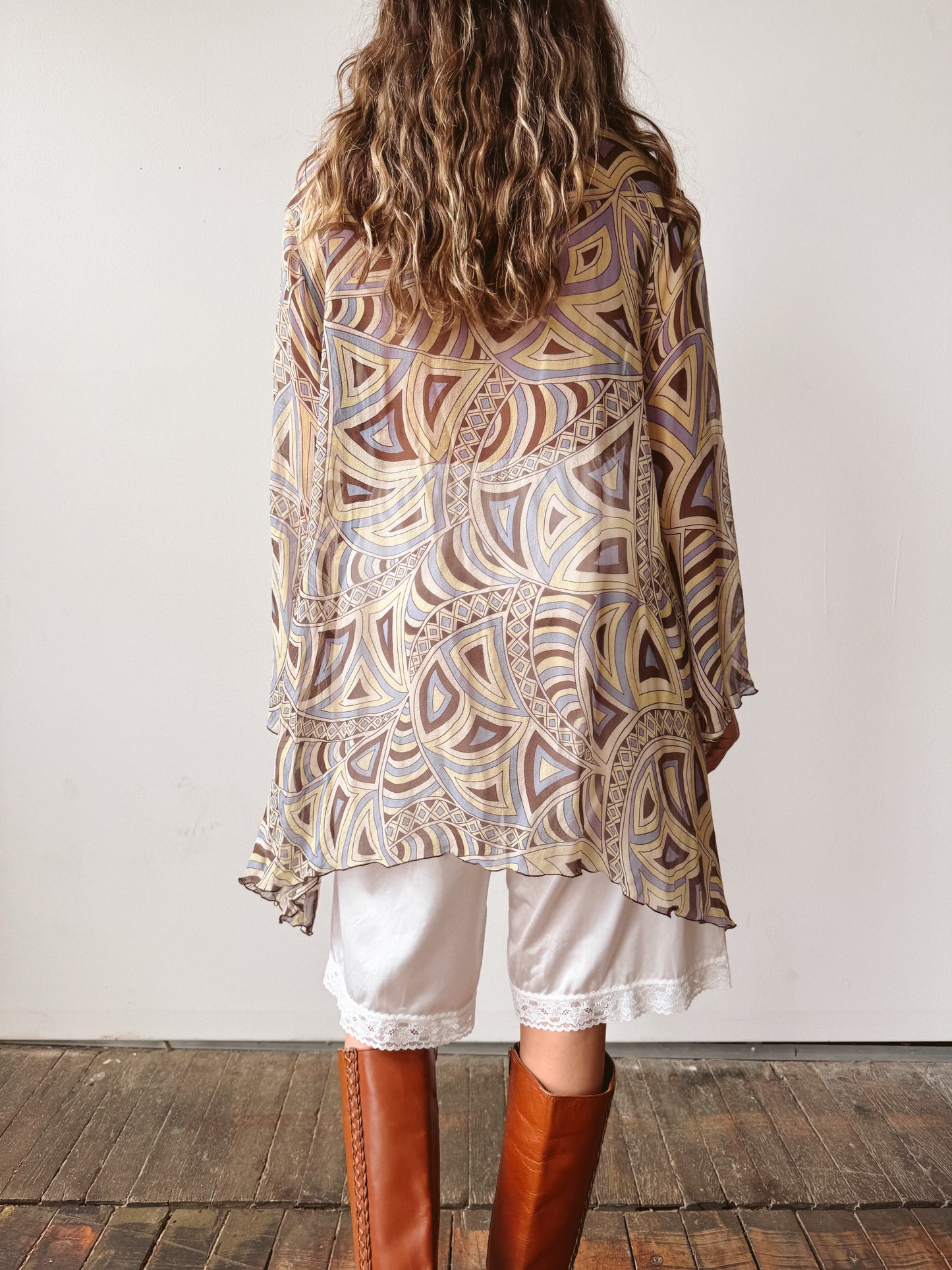 Sheer 90s Tie Tunic Top (S)