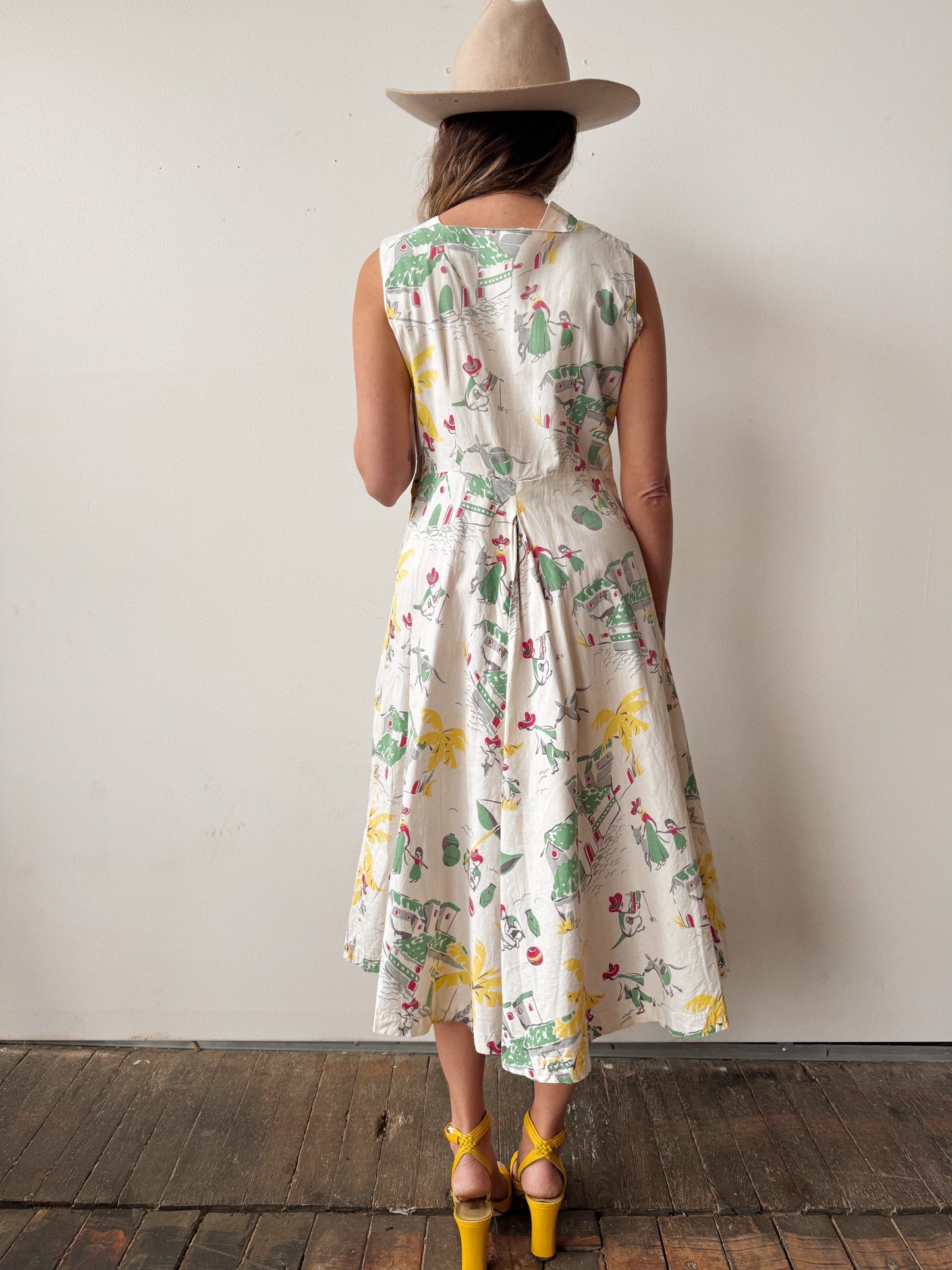 Handmade 40s Rio Print Cotton Sundress (M)