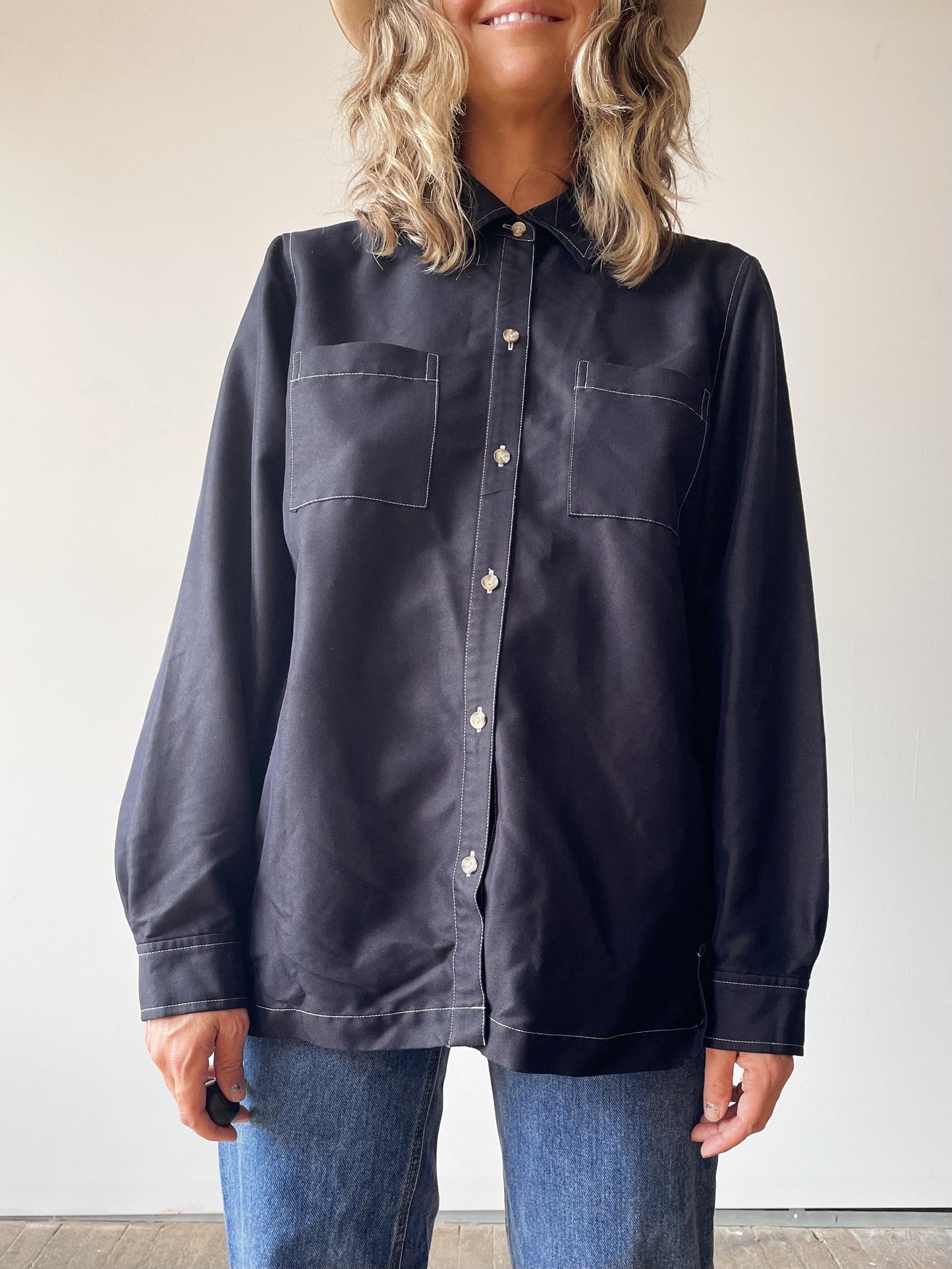 Boyfriend Navy Shirt