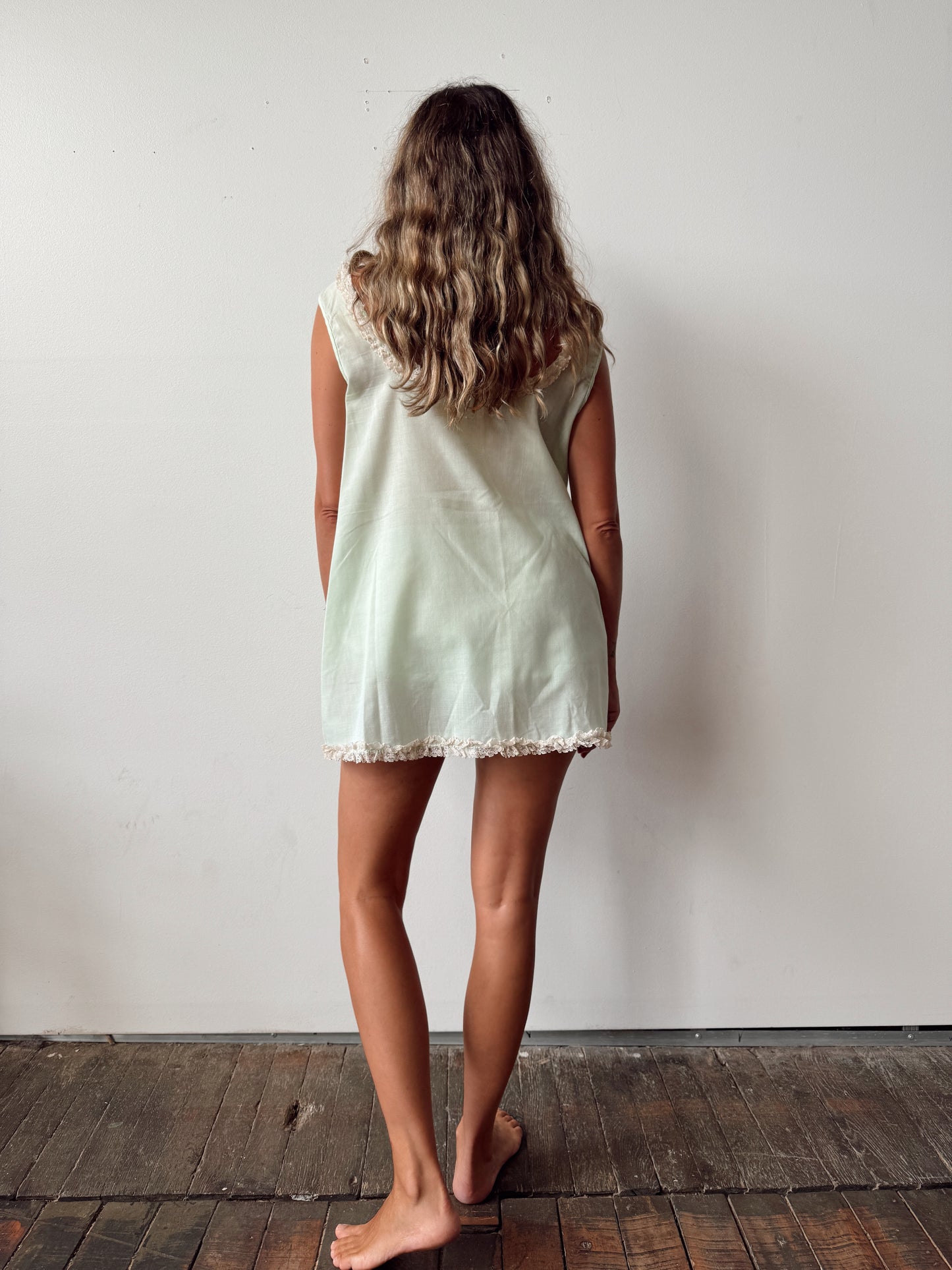 Sage Green 70s Sleep Ruffle Set (M)
