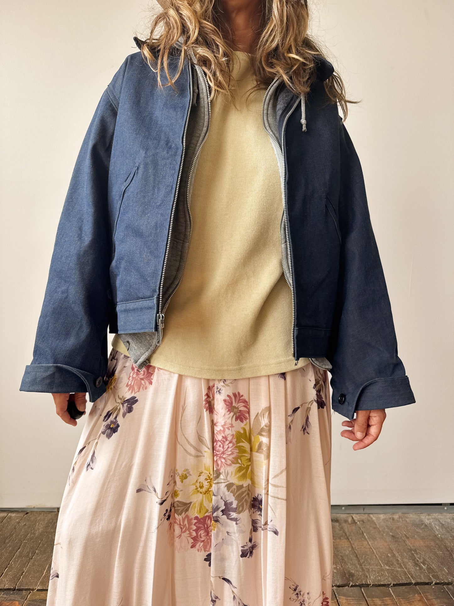 Denim 70s Flannel Lined Work Wear Jacket (M)