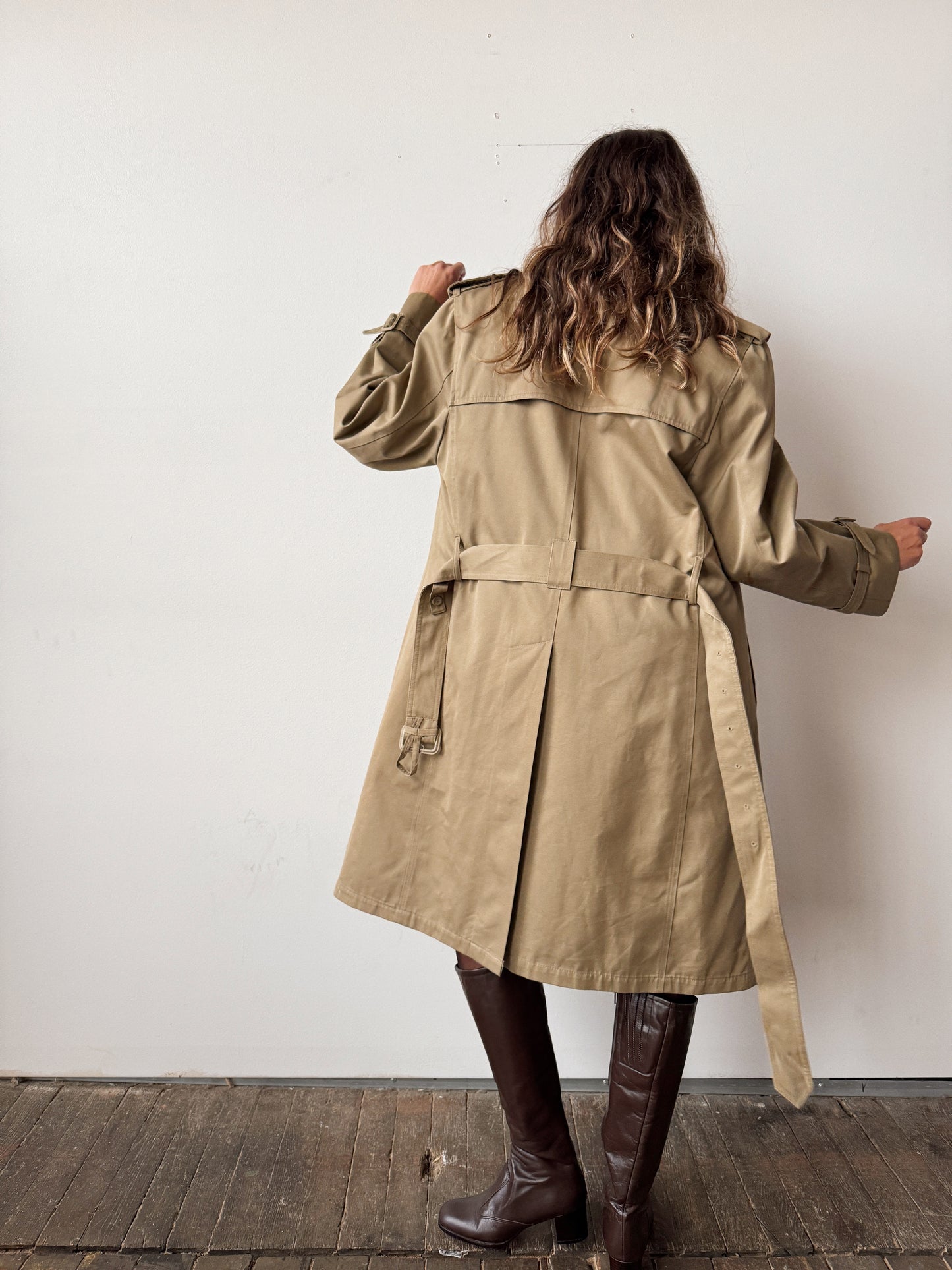 80s Camel Trench Coat (S)
