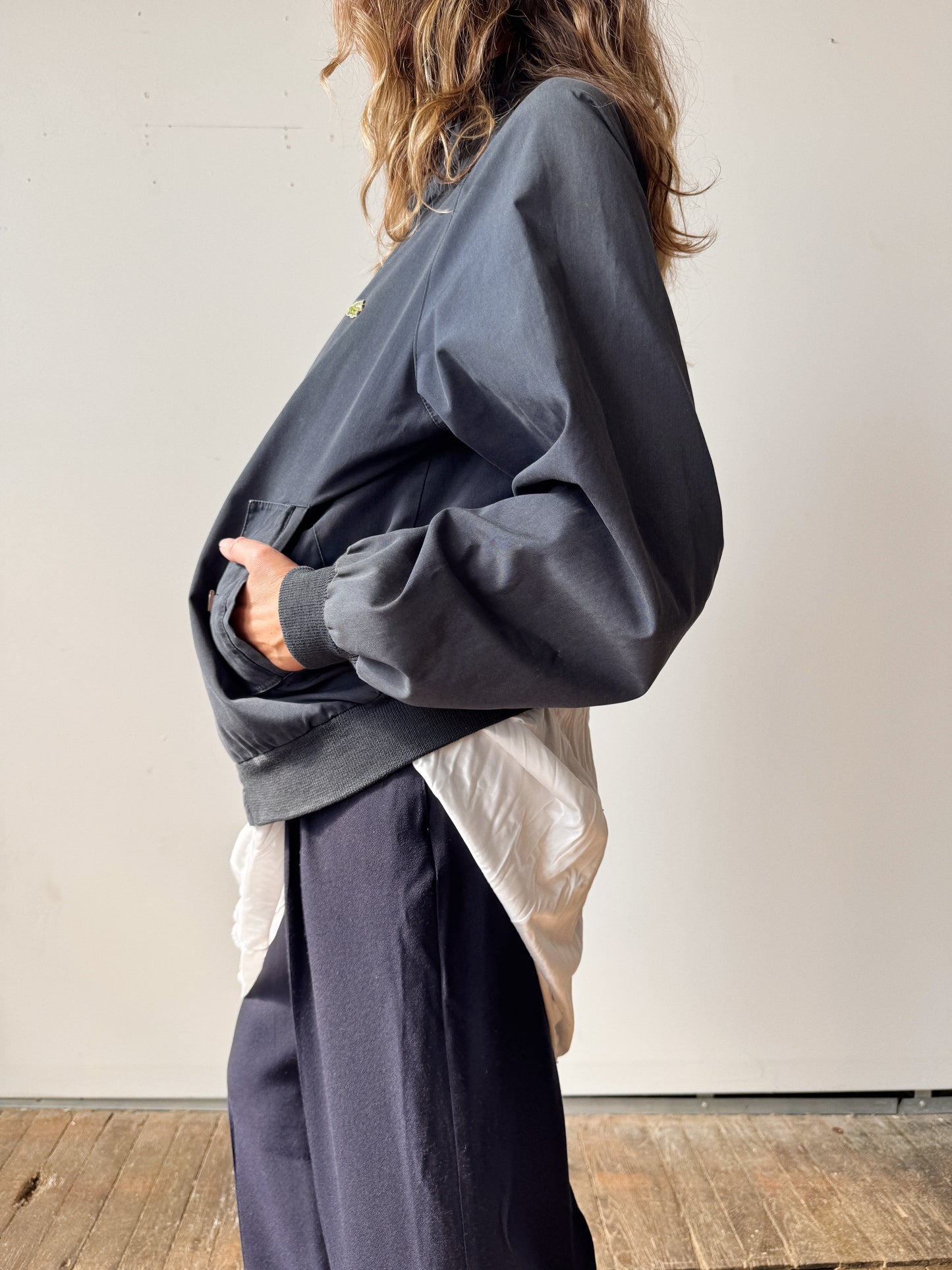 Izod Lacoste Navy 90s Zip Jacket (Mens M)