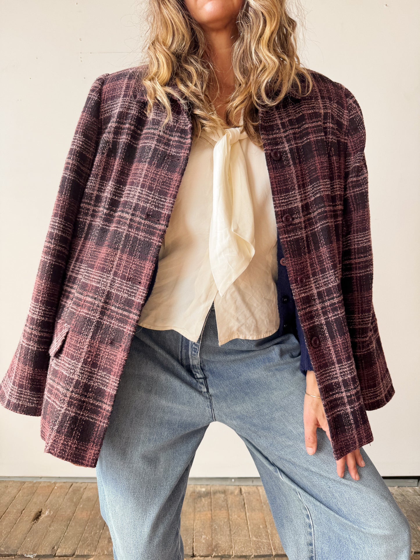 00s Pocket Purple Blazer Coat (M)