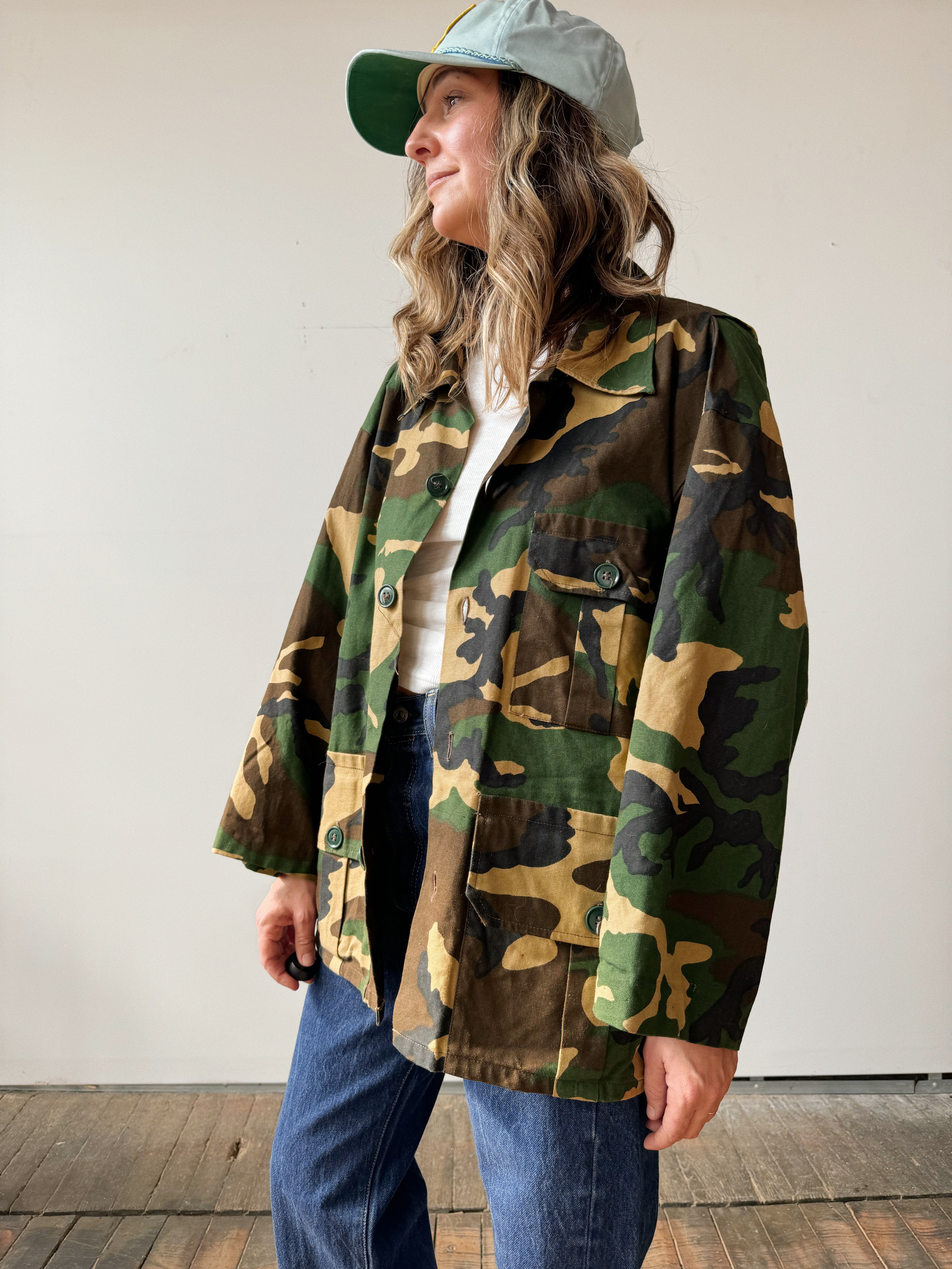 70s Black Sheep Camo Duck Hunter Lightweight Jacket (L) – dry vtg and