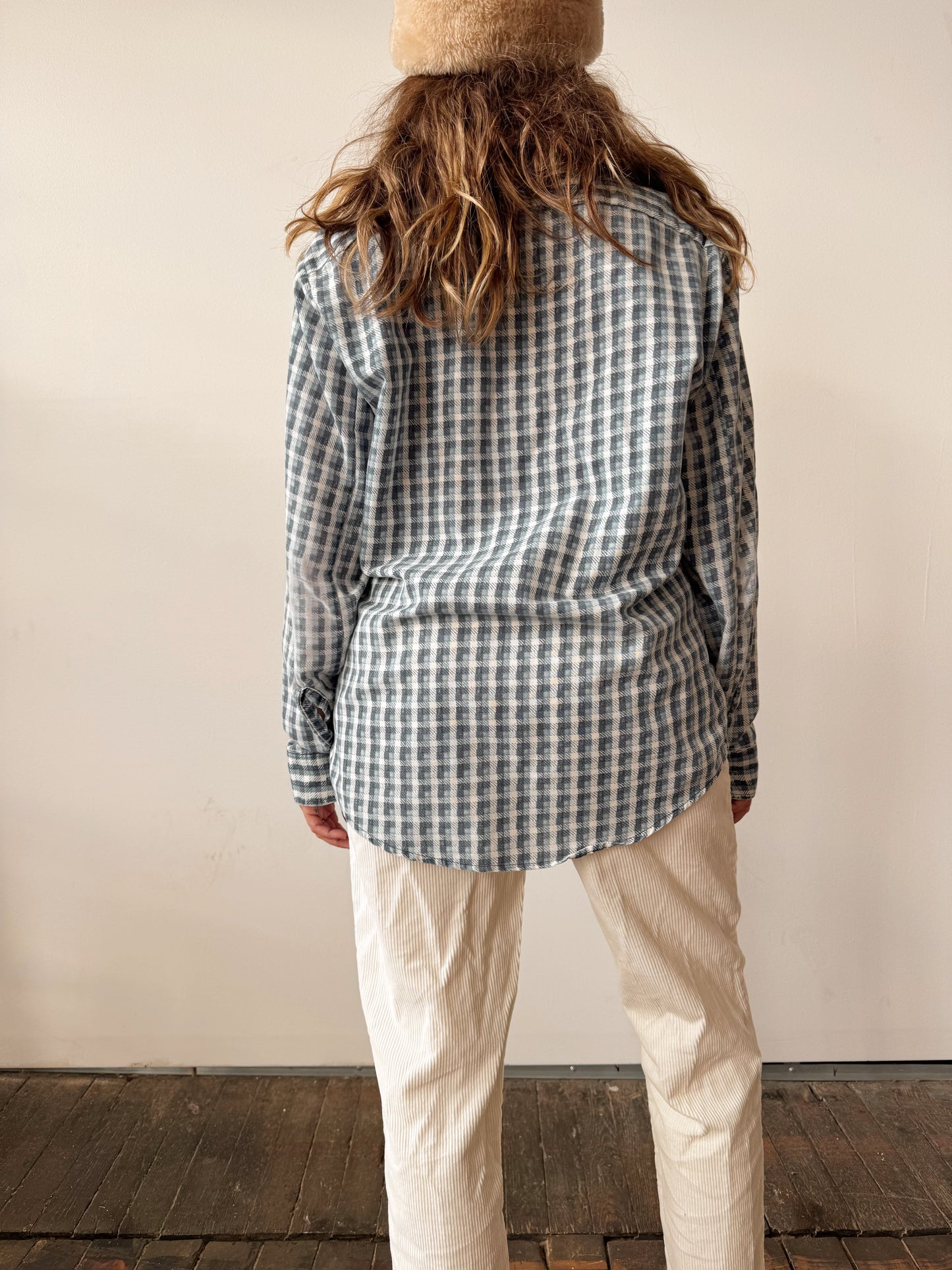 Distressed 70s Blue Flannel (M)