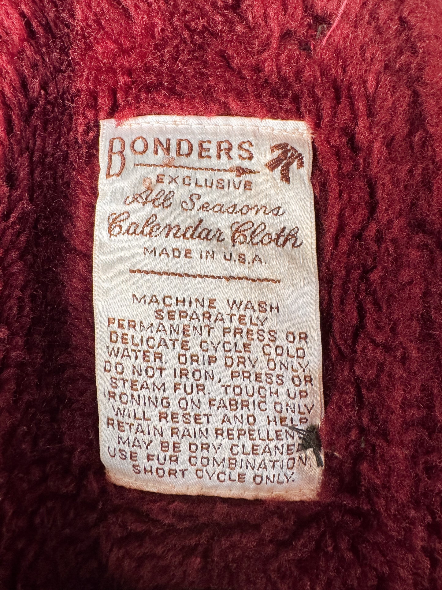 Burgandy Bonders Hooded Faux Fur-lined Coat (M)