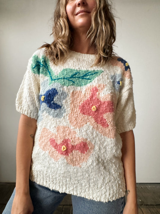 80s Knotted Knit Sweater (M)