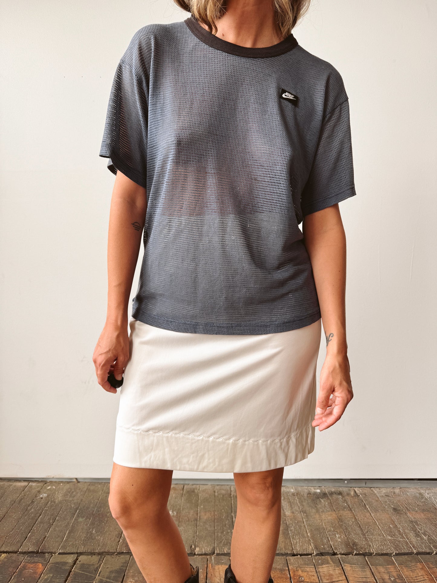 Made in USA  80sNike Mesh Contrast T-shirt (M)
